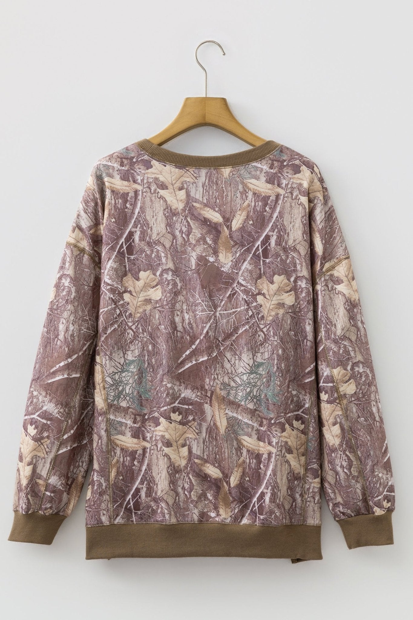 Camo Abstract Colorblock Detail Baggy Pullover Sweatshirt - Rooted & Reckless Co.