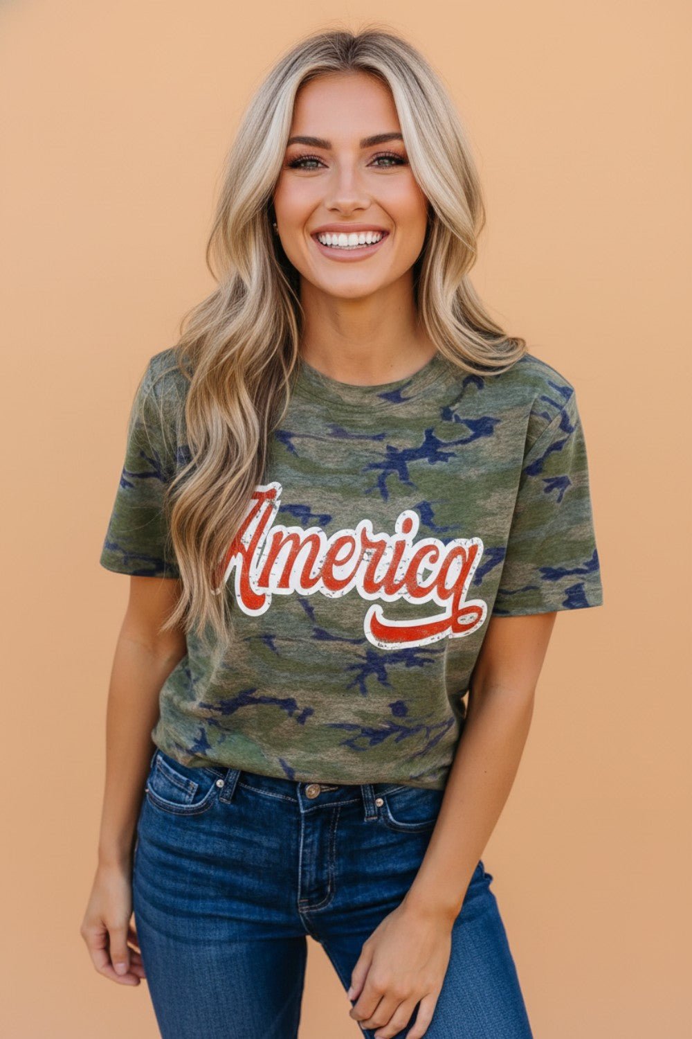 Camo America Patriotic Graphic Tee - Rooted & Reckless Co.