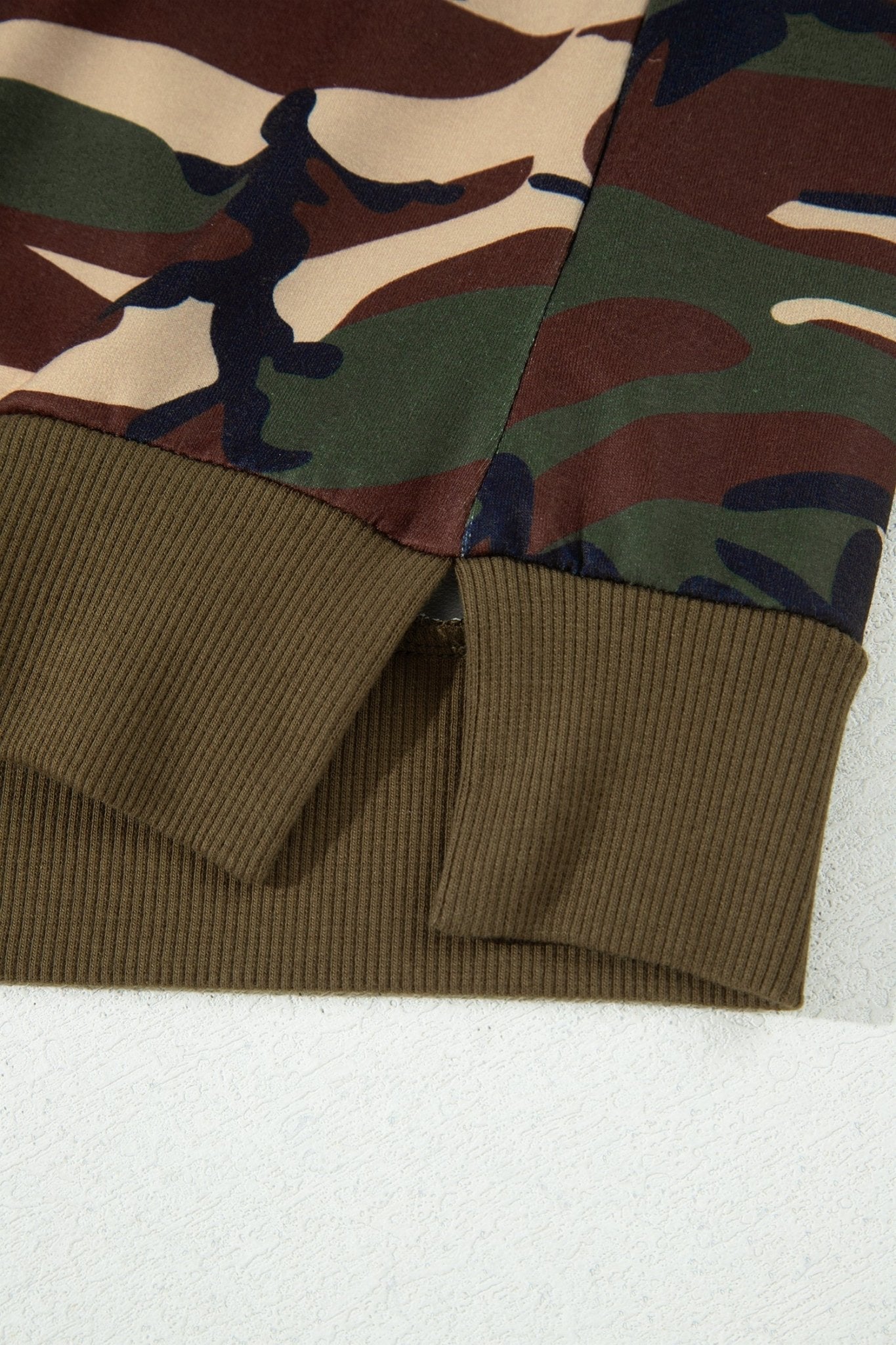 Camo Baggy Round Neck Long Sleeve Pullover Sweatshirt - Rooted & Reckless Co.