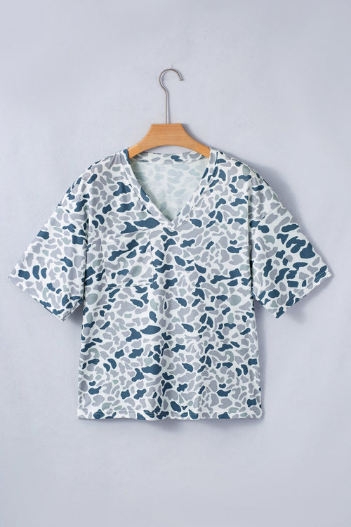 Camo Chest Pocket V-Neck Short Sleeve Tee - Rooted & Reckless Co.