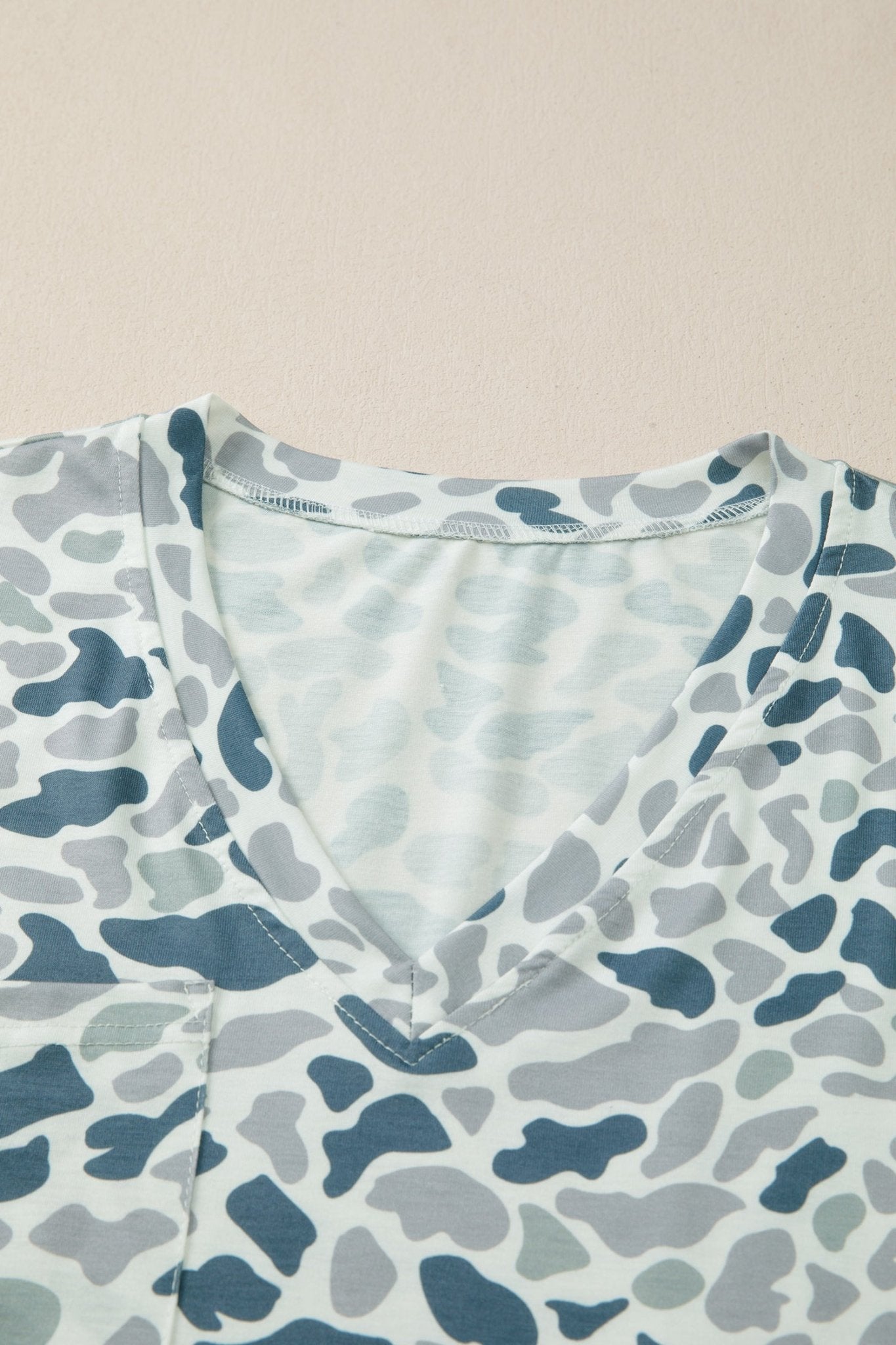 Camo Chest Pocket V-Neck Short Sleeve Tee - Rooted & Reckless Co.