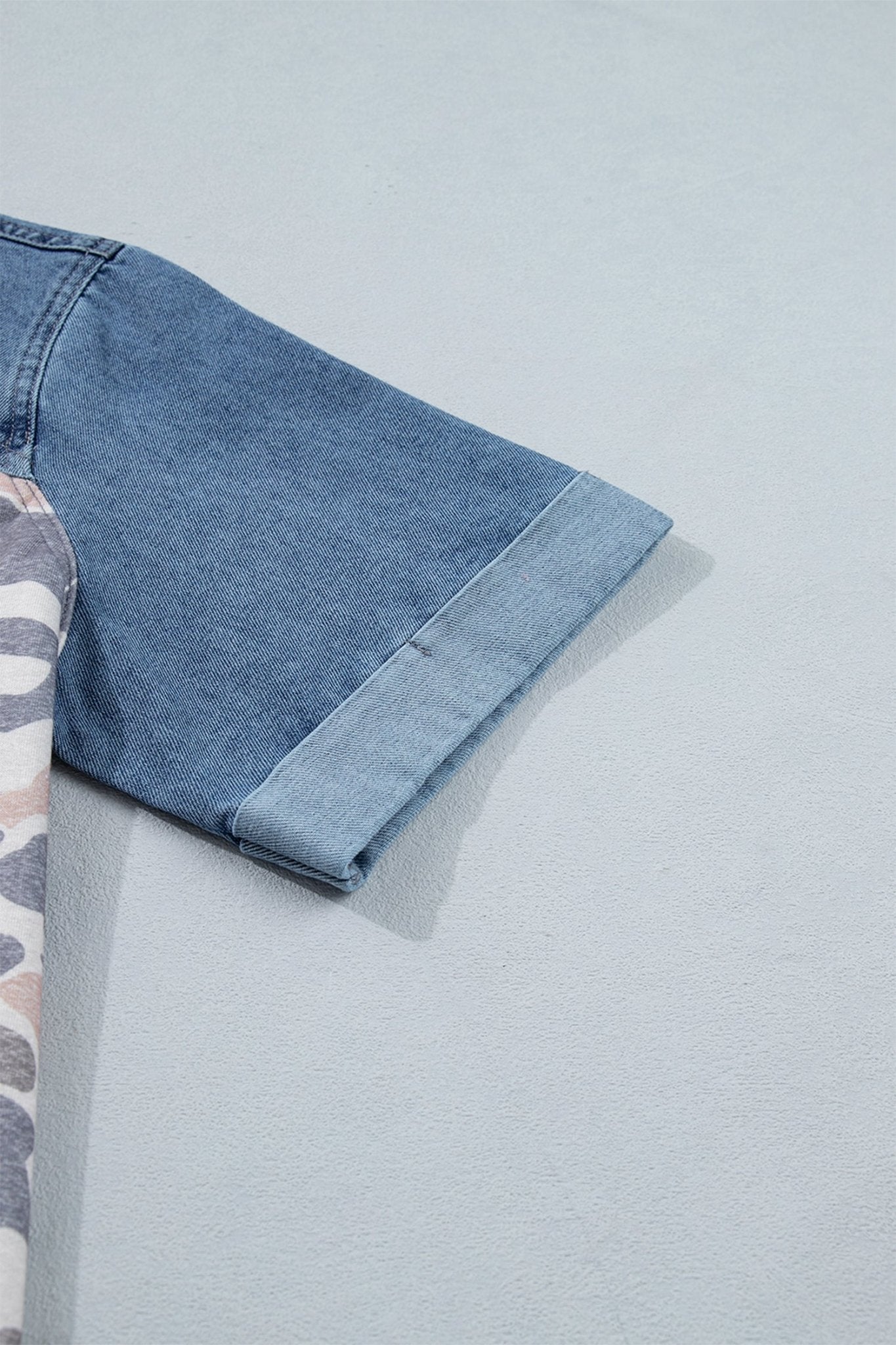 Camo Colorblock Denim Raglan Short Sleeve Tee - Rooted & Reckless Co.