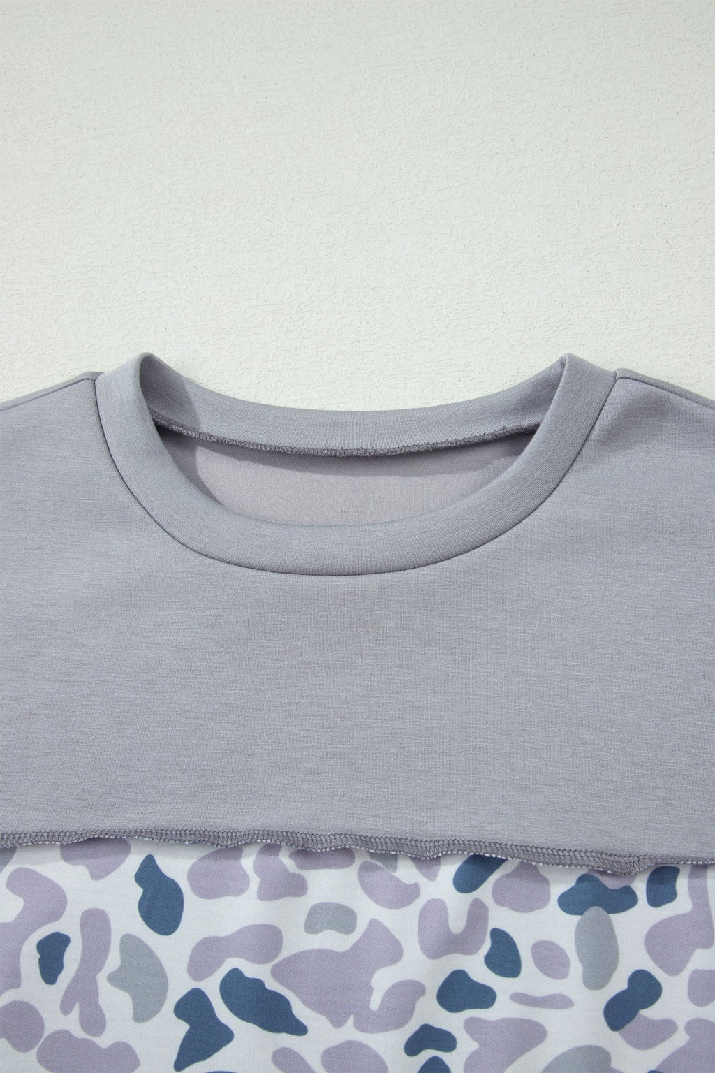 Camo Colorblock Raw Seam Short Sleeve Tee - Rooted & Reckless Co.