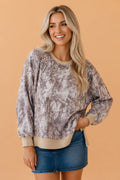 Camo Colorblock Trim Side Split Tunic Sweatshirt - Rooted & Reckless Co.