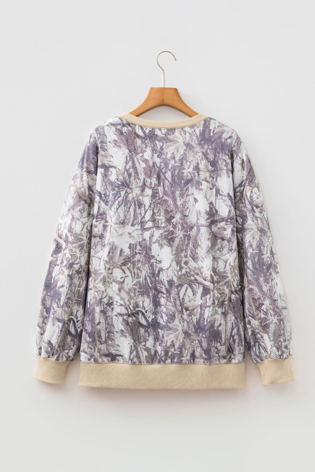 Camo Colorblock Trim Side Split Tunic Sweatshirt - Rooted & Reckless Co.