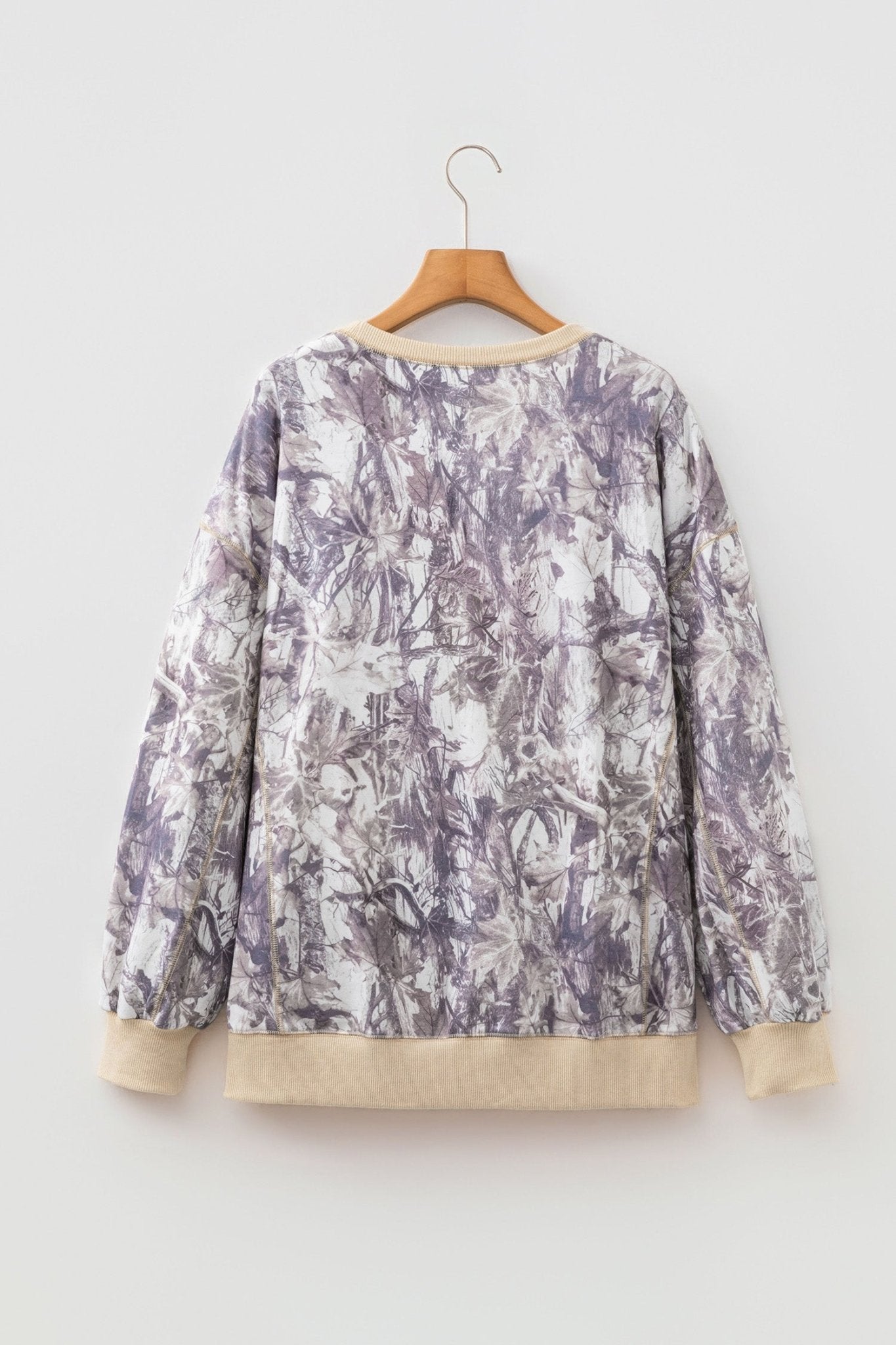 Camo Colorblock Trim Side Split Tunic Sweatshirt - Rooted & Reckless Co.