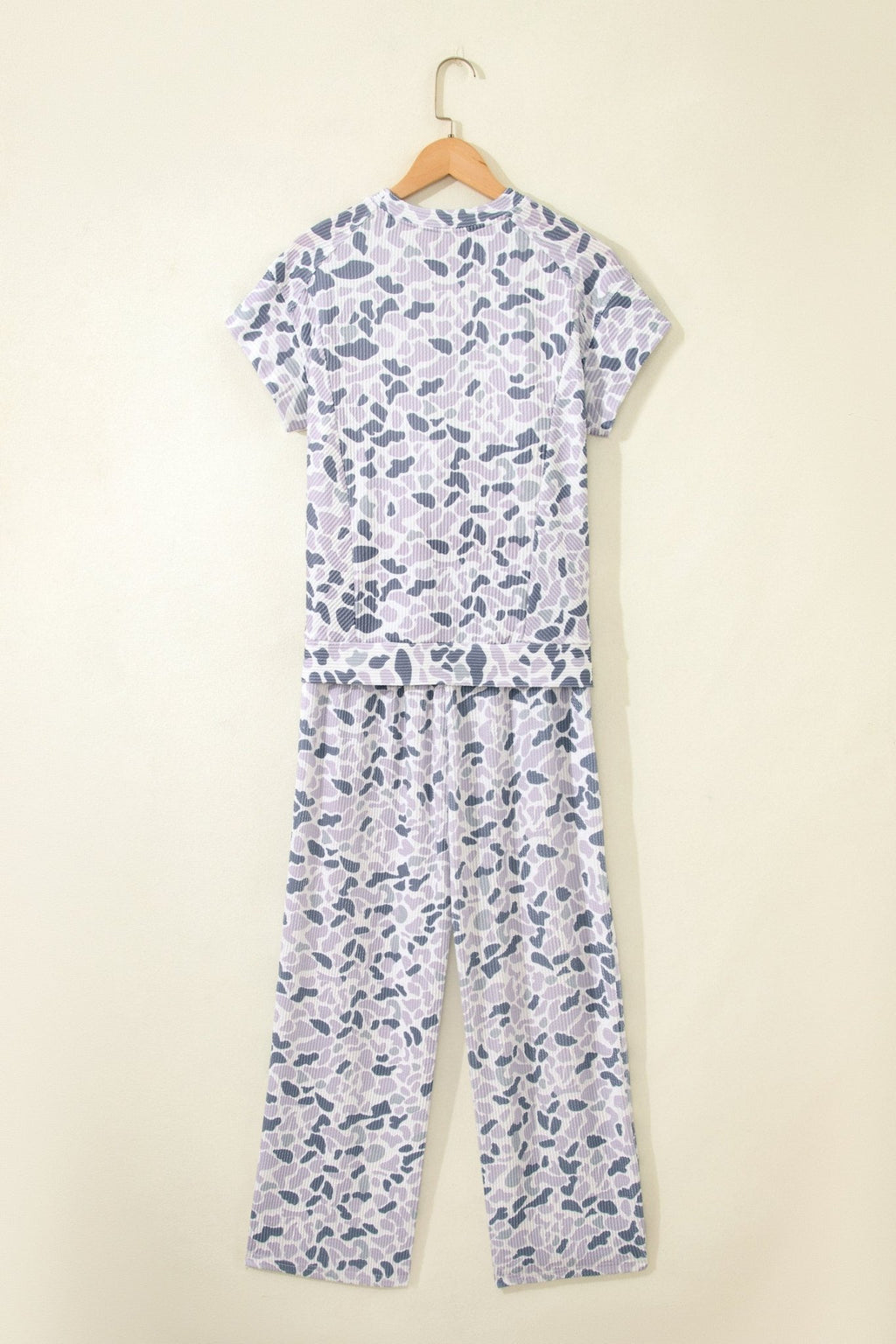 Camo Corded Knit Tee & Drawstring Pants Set - Rooted & Reckless Co.