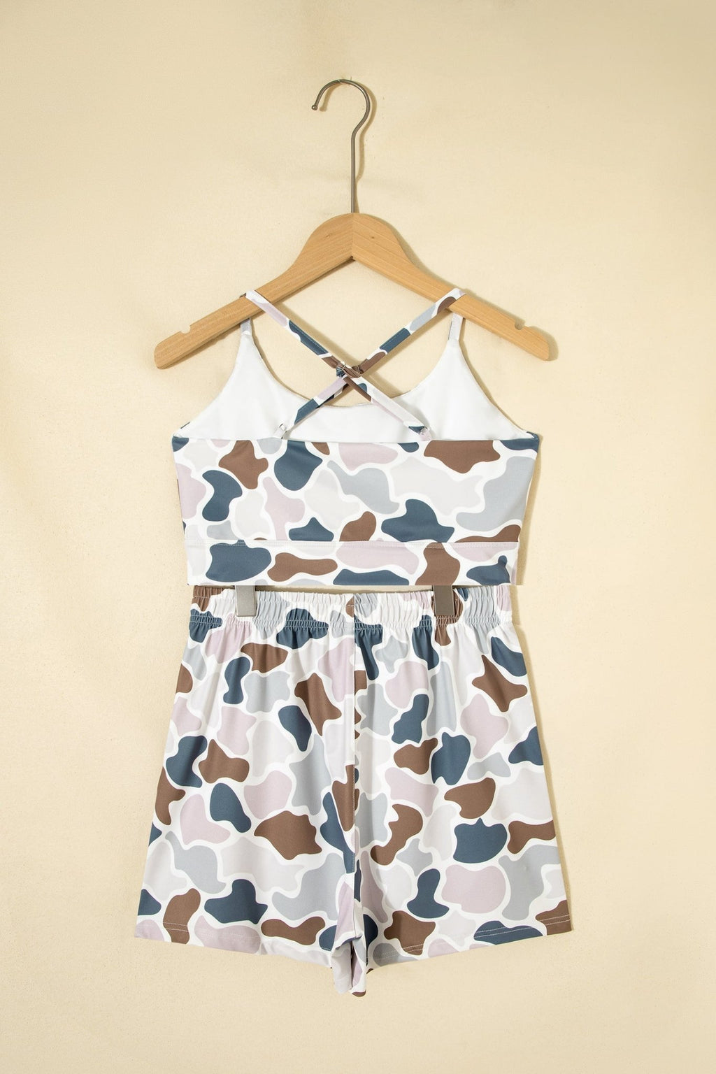 Camo Cropped Tank & Shorts Athleisure Set - Rooted & Reckless Co.