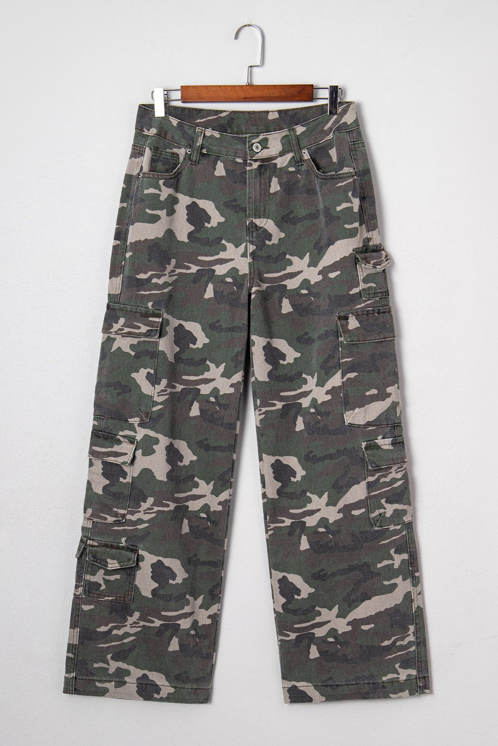 Camo Denim Cargo Wide Leg Pants - Rooted & Reckless Co.