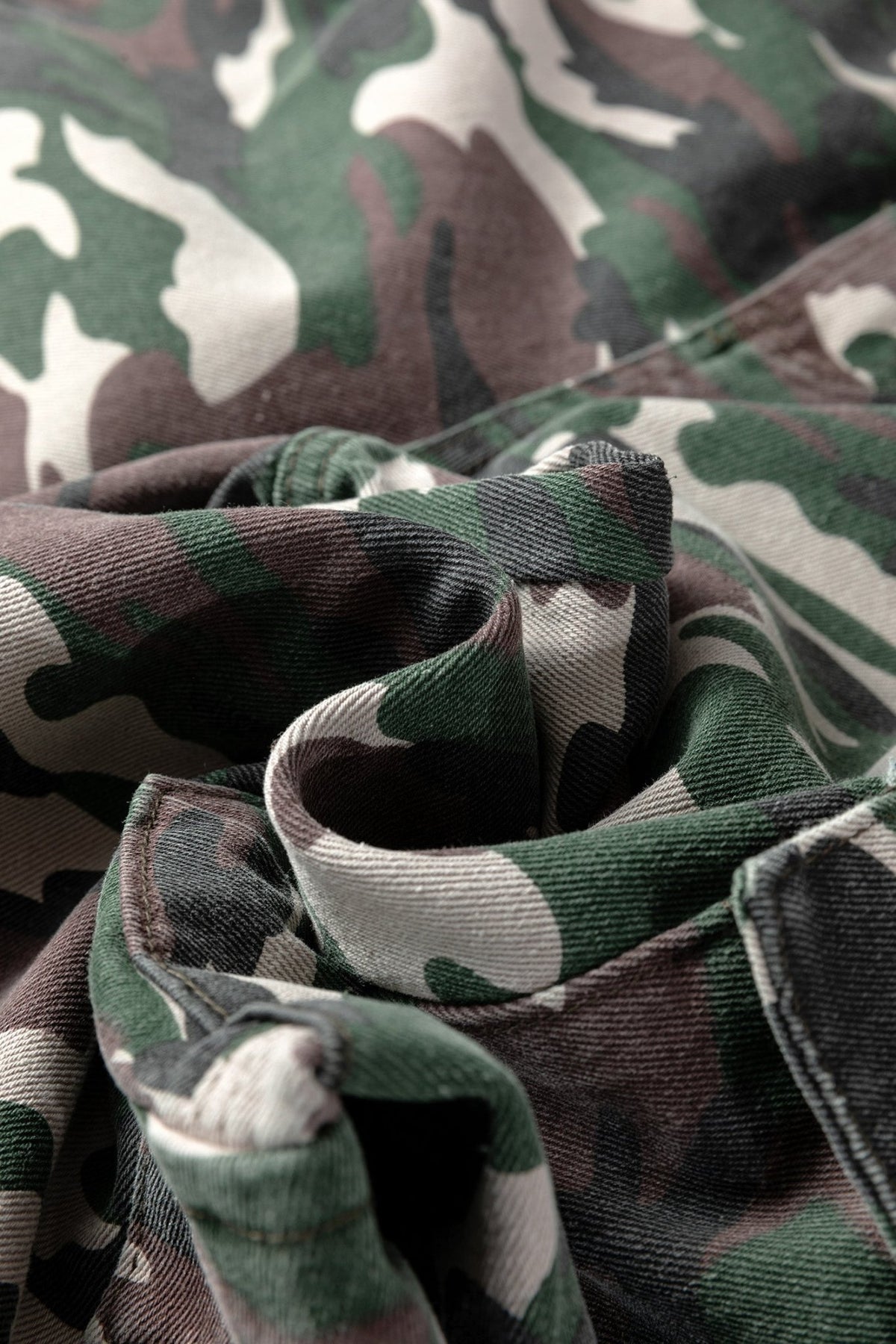 Camo Denim Cargo Wide Leg Pants - Rooted & Reckless Co.