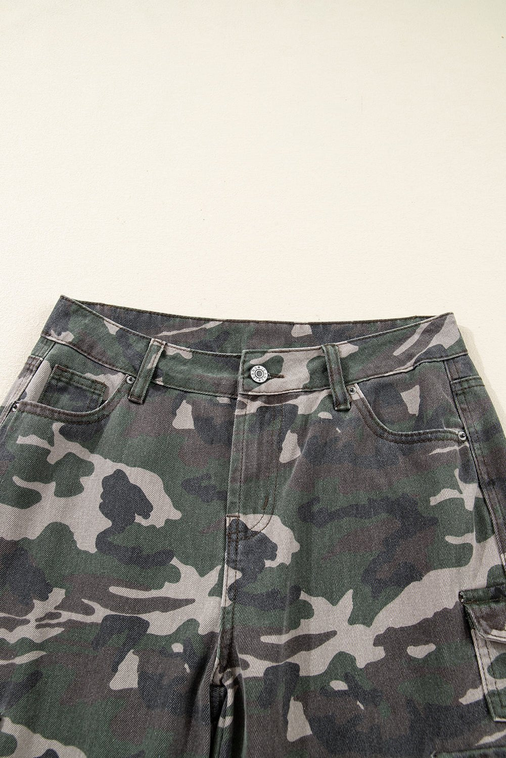 Camo Denim Cargo Wide Leg Pants - Rooted & Reckless Co.
