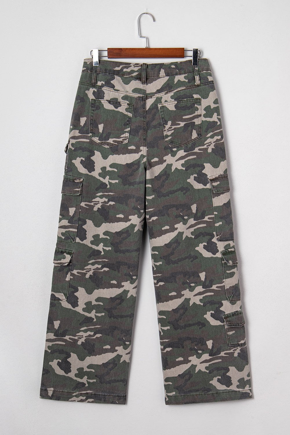 Camo Denim Cargo Wide Leg Pants - Rooted & Reckless Co.
