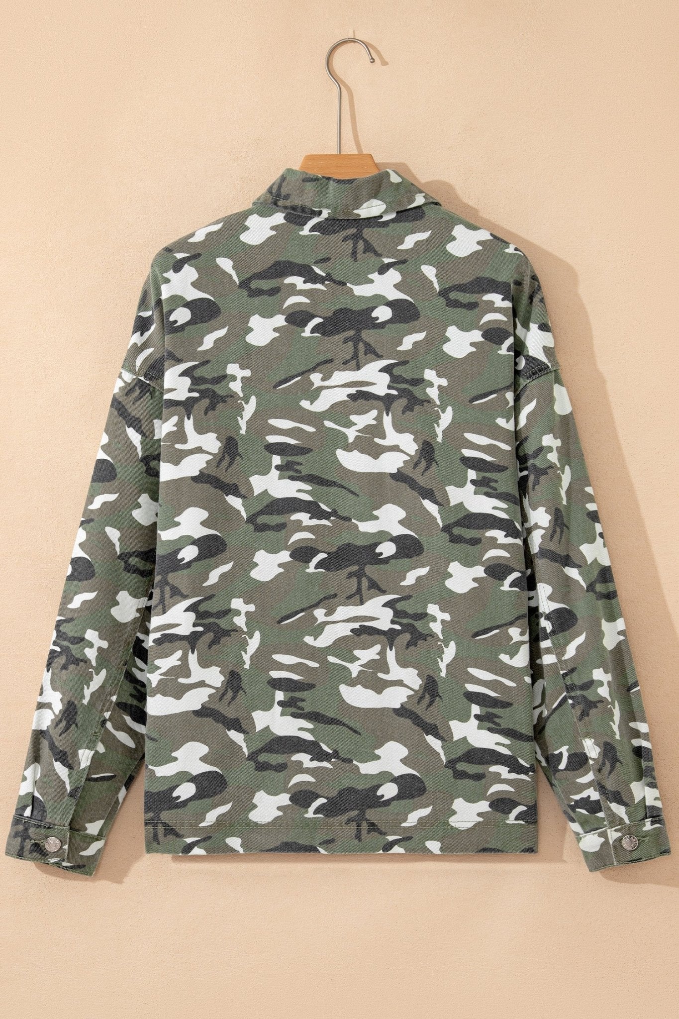 Camo Denim Chest Pocket Buttoned Jacket - Rooted & Reckless Co.