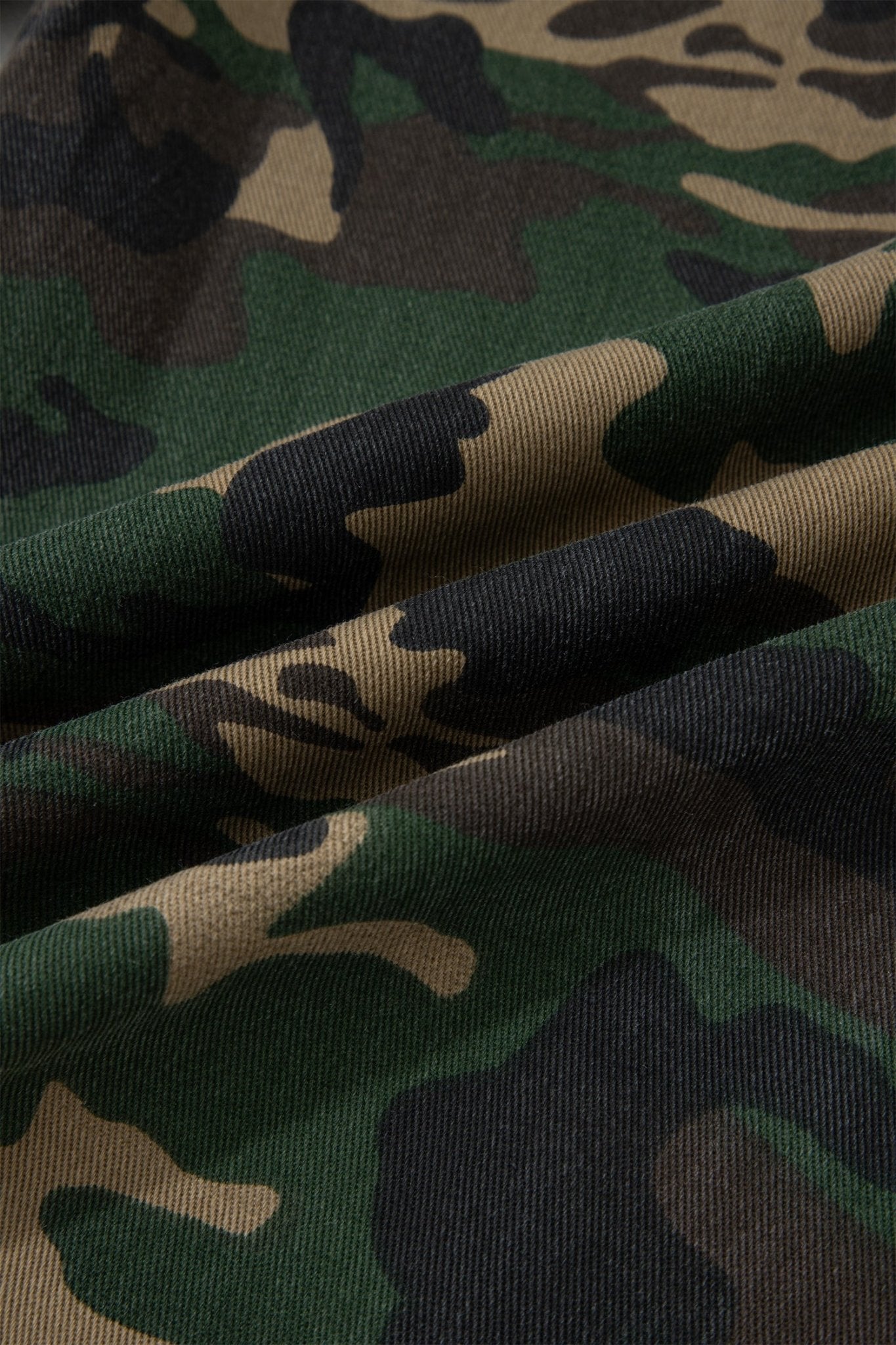 Camo Denim Patch Pocket Drawstring Barrel Leg Jeans - Rooted & Reckless Co.