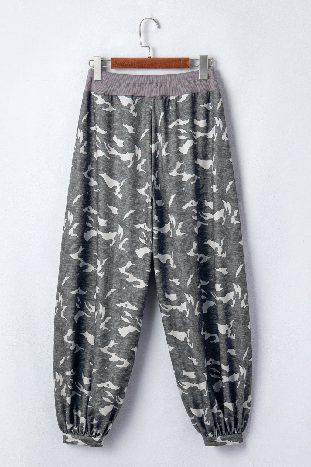 Camo Drawstring Contrast Waistband Barrel Cargo Pants - Rooted & Reckless Co.