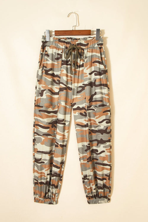 Camo Drawstring Elastic Waist Jogger Pants - Rooted & Reckless Co.