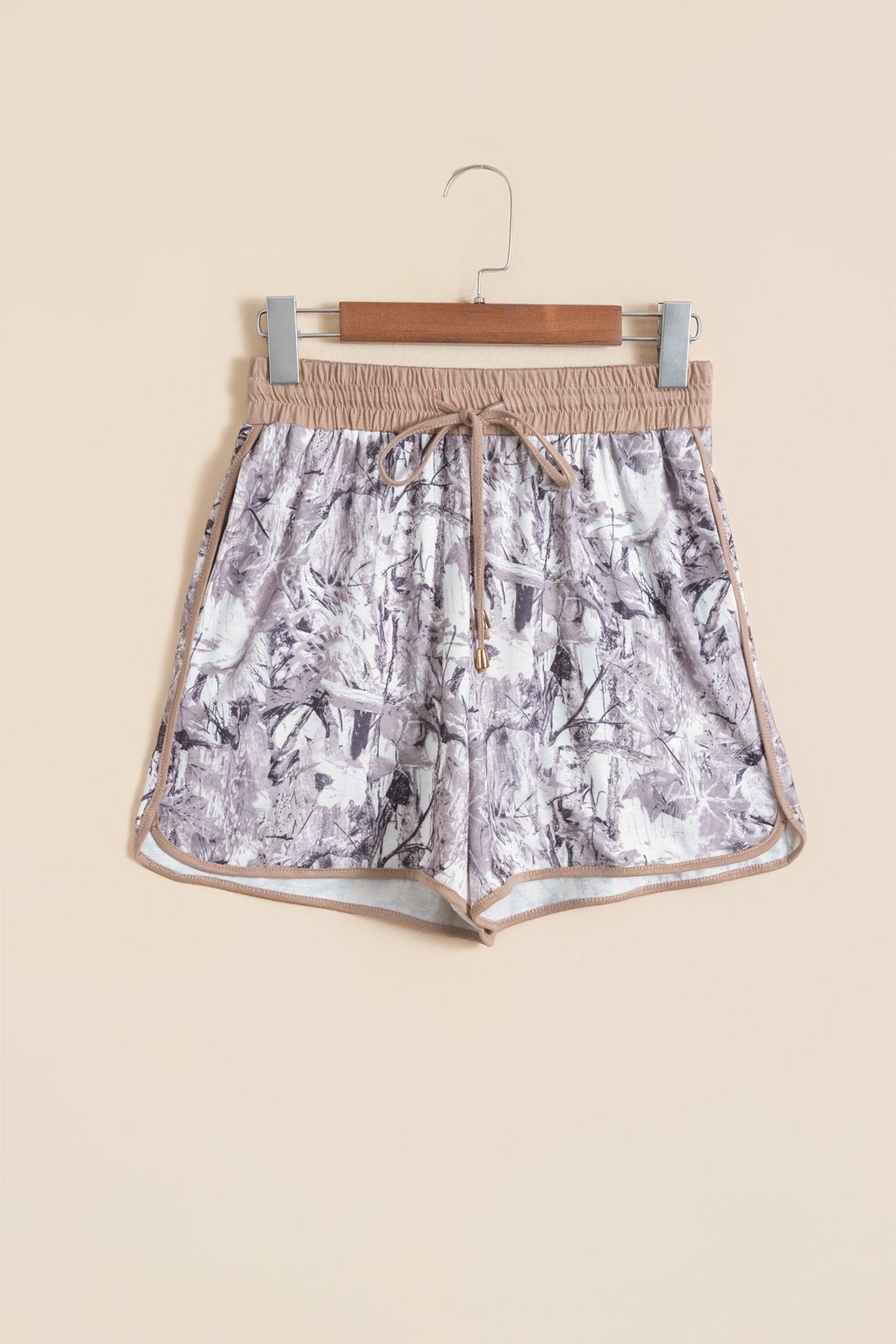 Camo Drawstring High Waist Active Shorts - Rooted & Reckless Co.