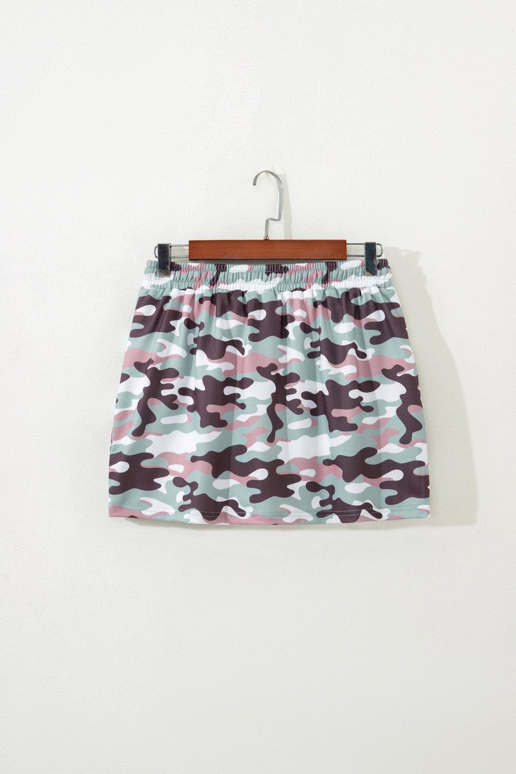 Camo Drawstring High Waist Mini Skort - Rooted & Reckless Co.