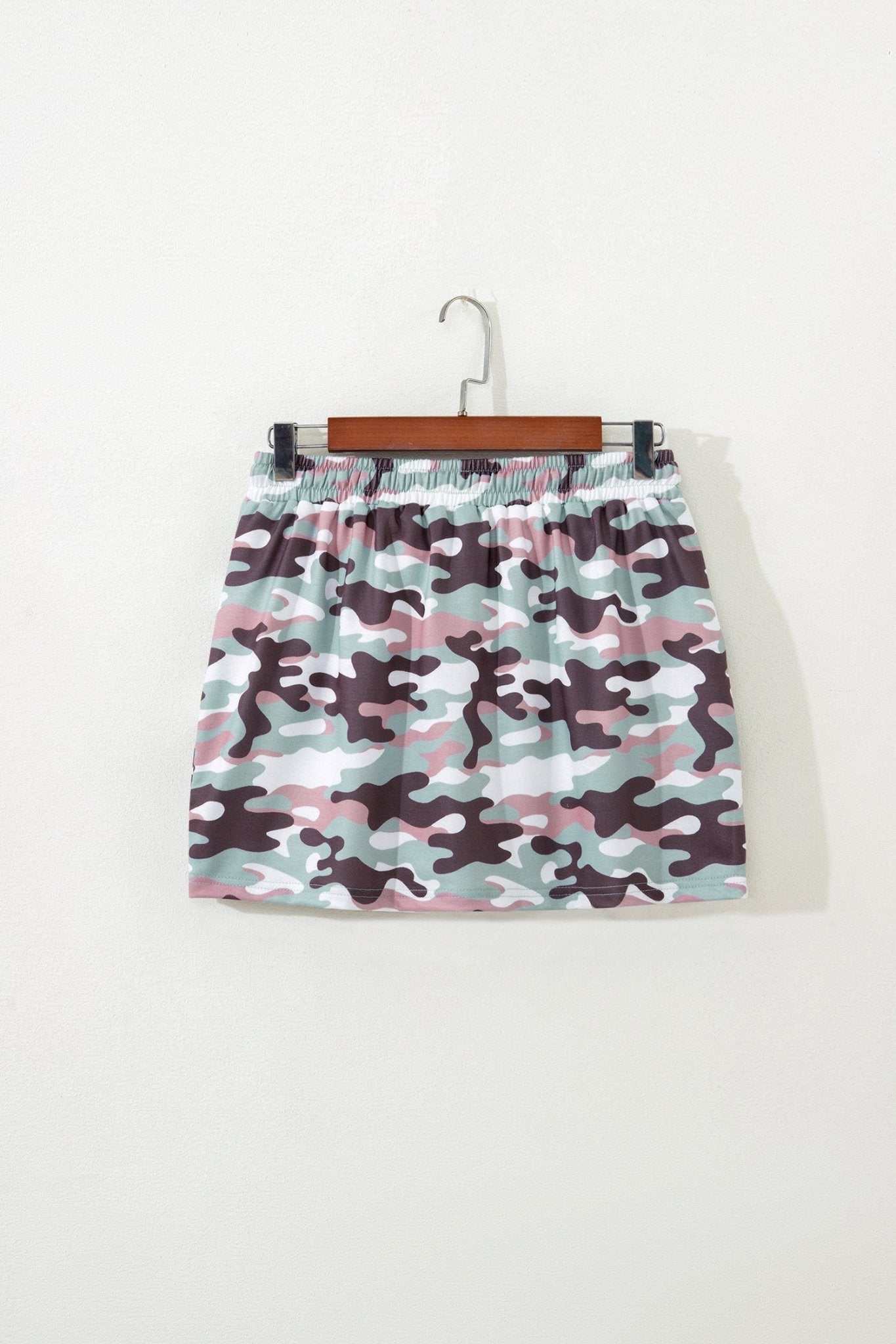 Camo Drawstring High Waist Mini Skort - Rooted & Reckless Co.