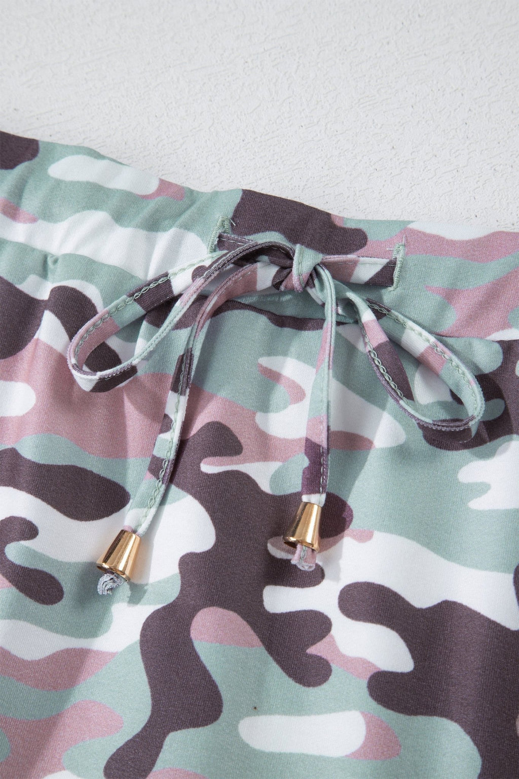 Camo Drawstring High Waist Mini Skort - Rooted & Reckless Co.