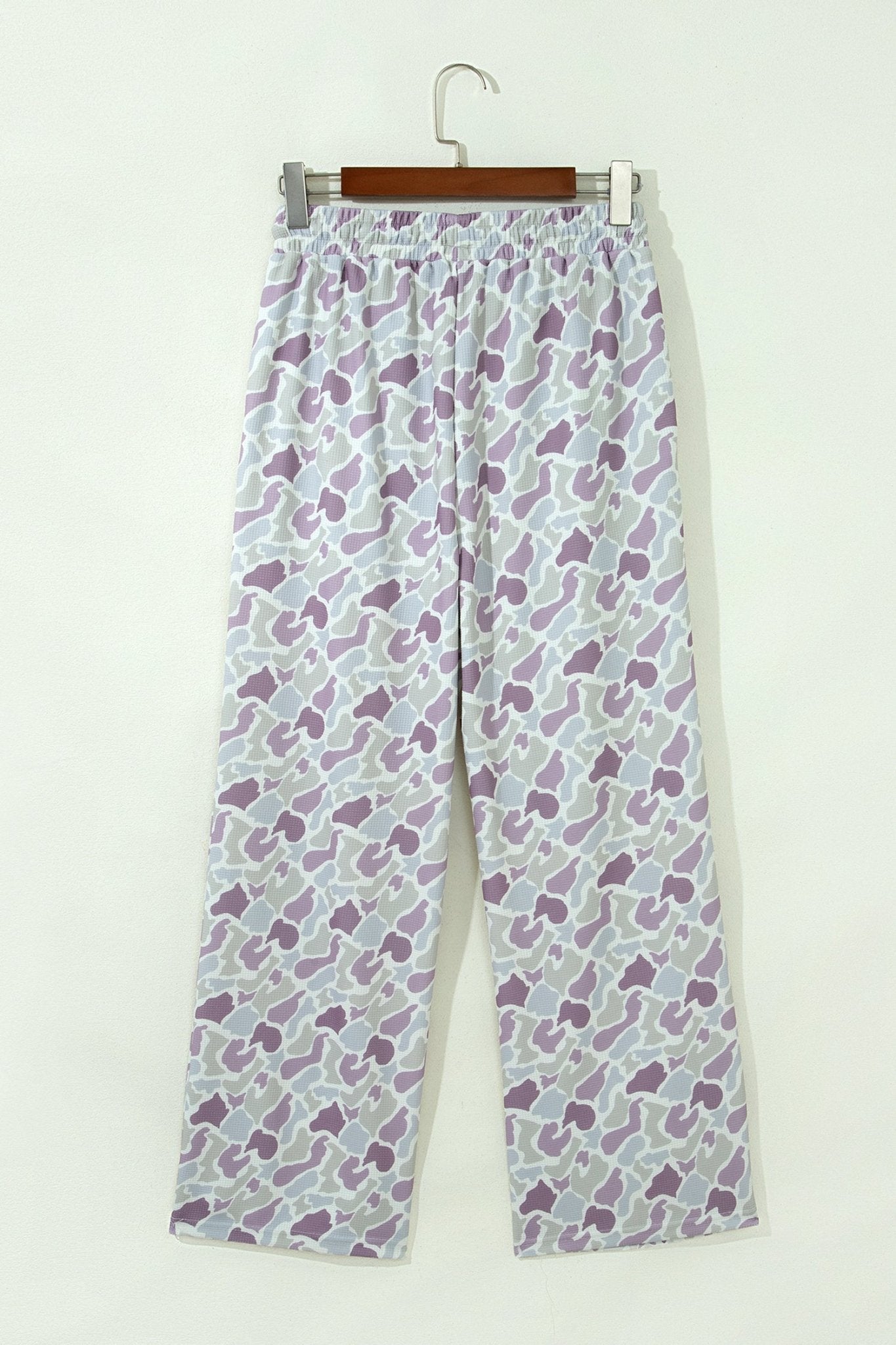 Camo Drawstring High Waist Wide Leg Pants - Rooted & Reckless Co.