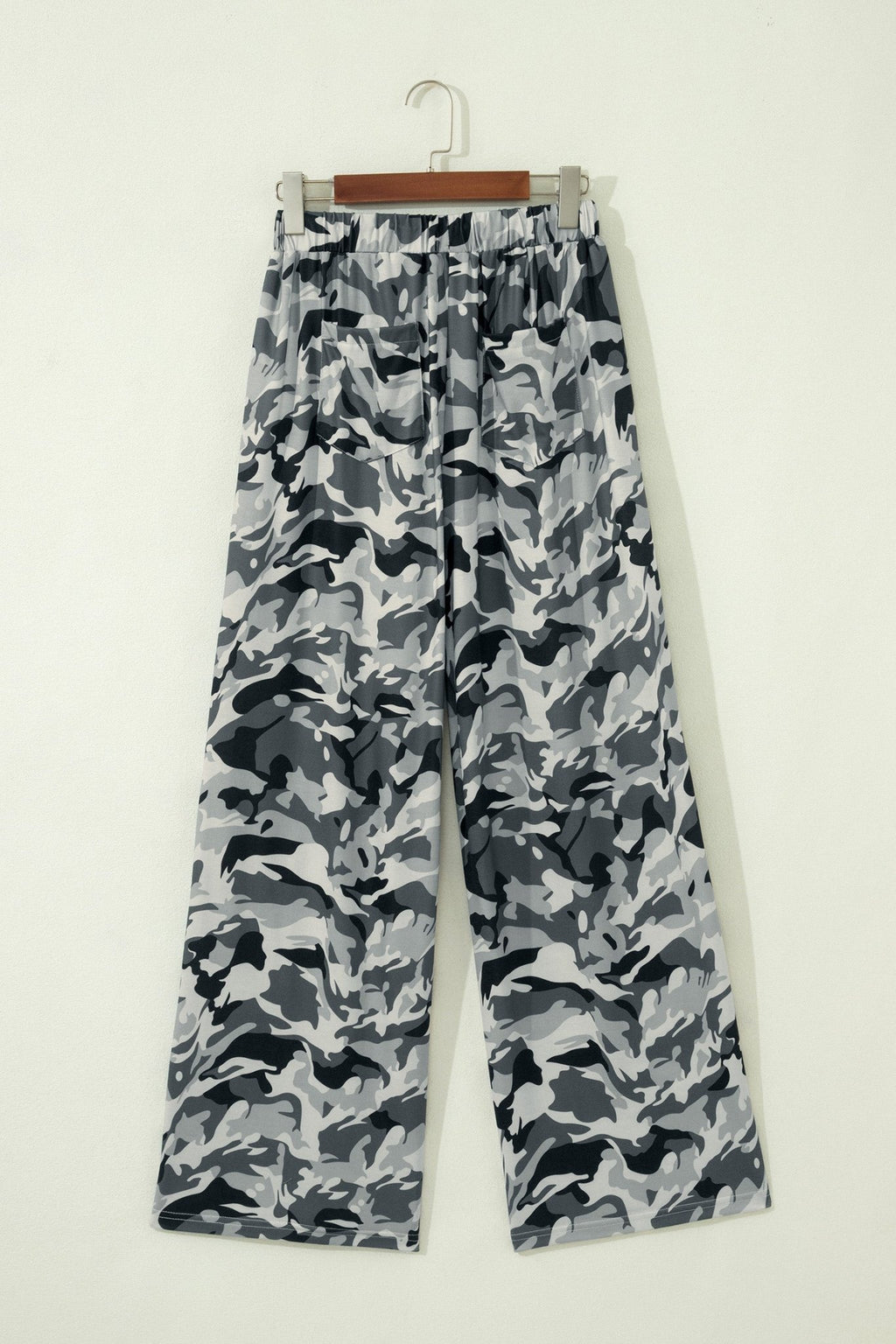 Camo Drawstring High Waist Wide Leg Pants - Rooted & Reckless Co.