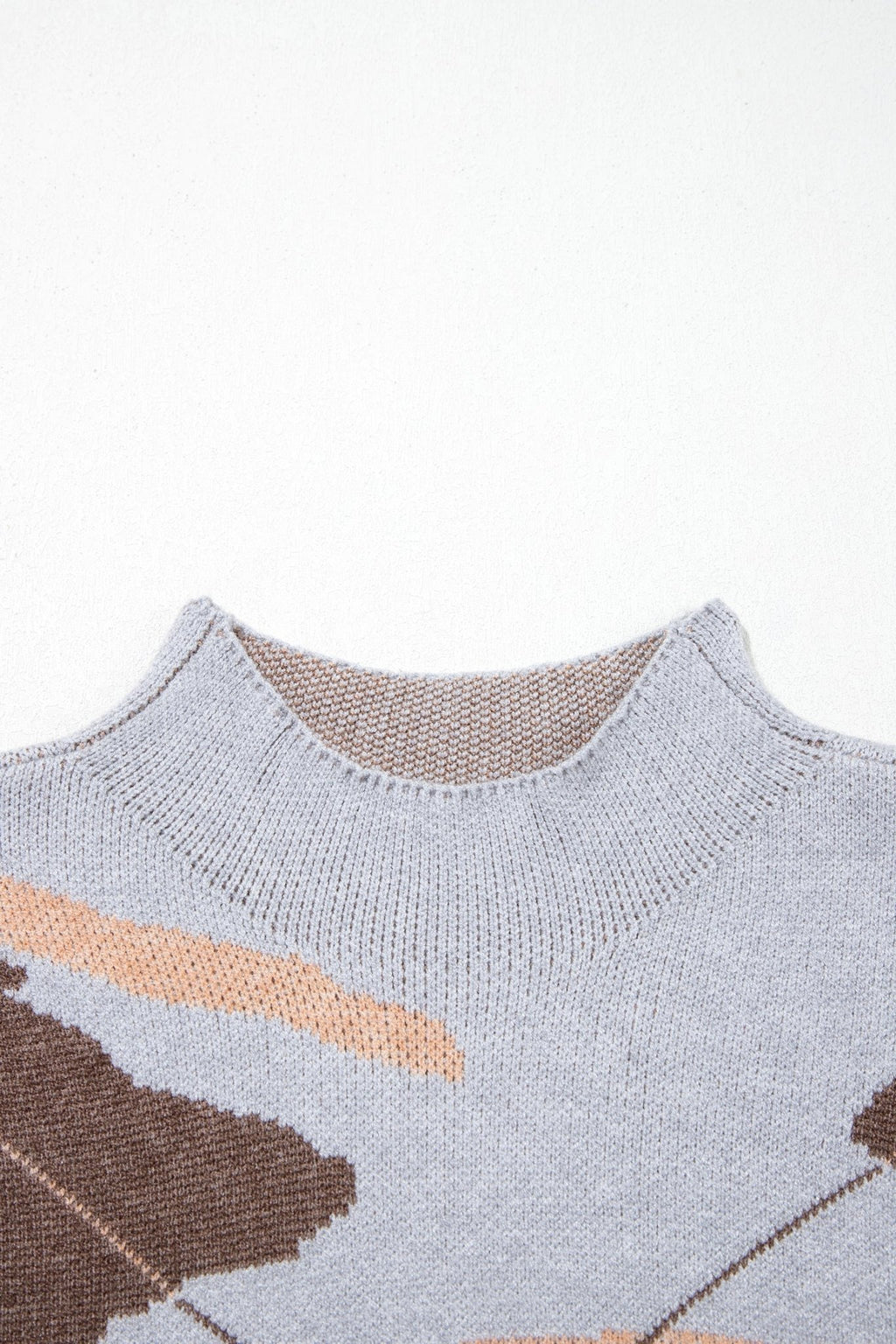 Camo Drop Shoulder High Neck Short Sleeve Sweater - Rooted & Reckless Co.