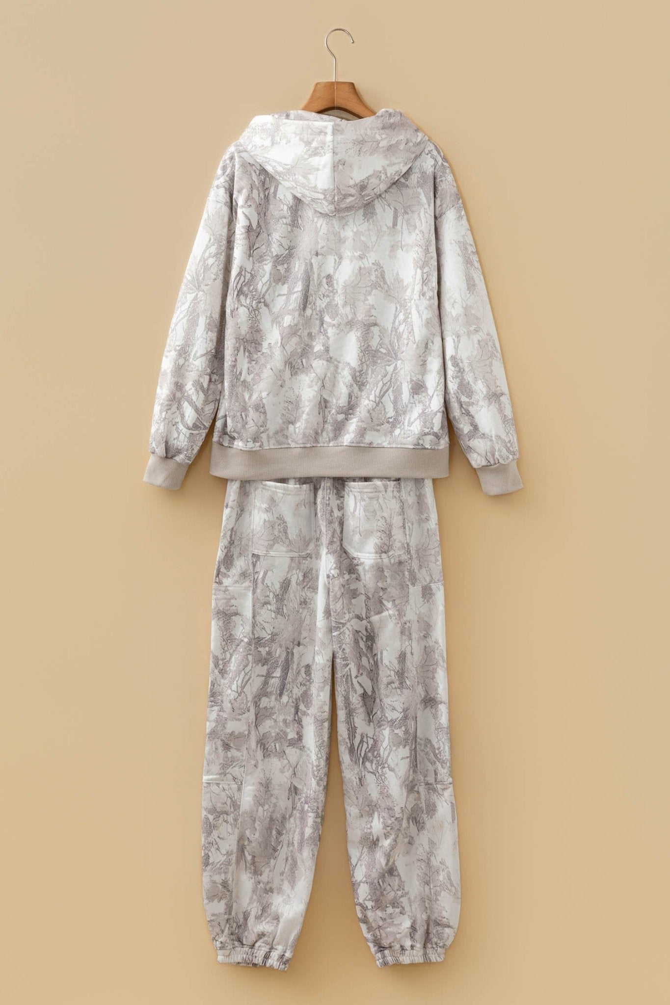 Camo Drop Shoulder Hoodie & Sweatpants Set - Rooted & Reckless Co.
