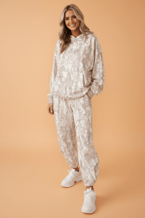 Camo Drop Shoulder Hoodie & Sweatpants Set - Rooted & Reckless Co.