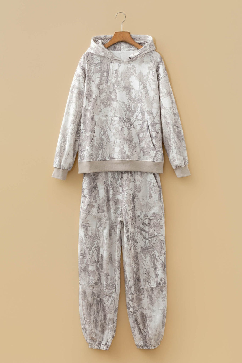Camo Drop Shoulder Hoodie & Sweatpants Set - Rooted & Reckless Co.