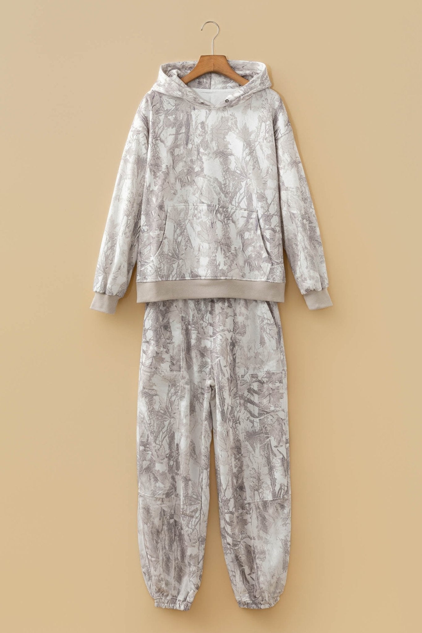 Camo Drop Shoulder Hoodie & Sweatpants Set - Rooted & Reckless Co.