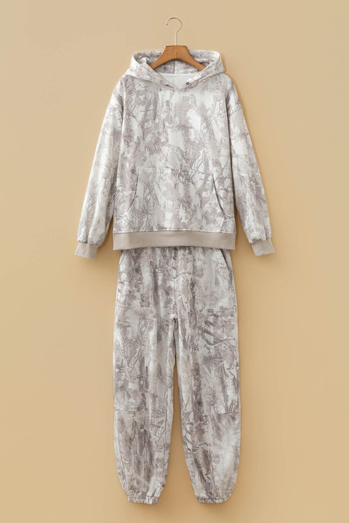 Camo Drop Shoulder Hoodie & Sweatpants Set - Rooted & Reckless Co.