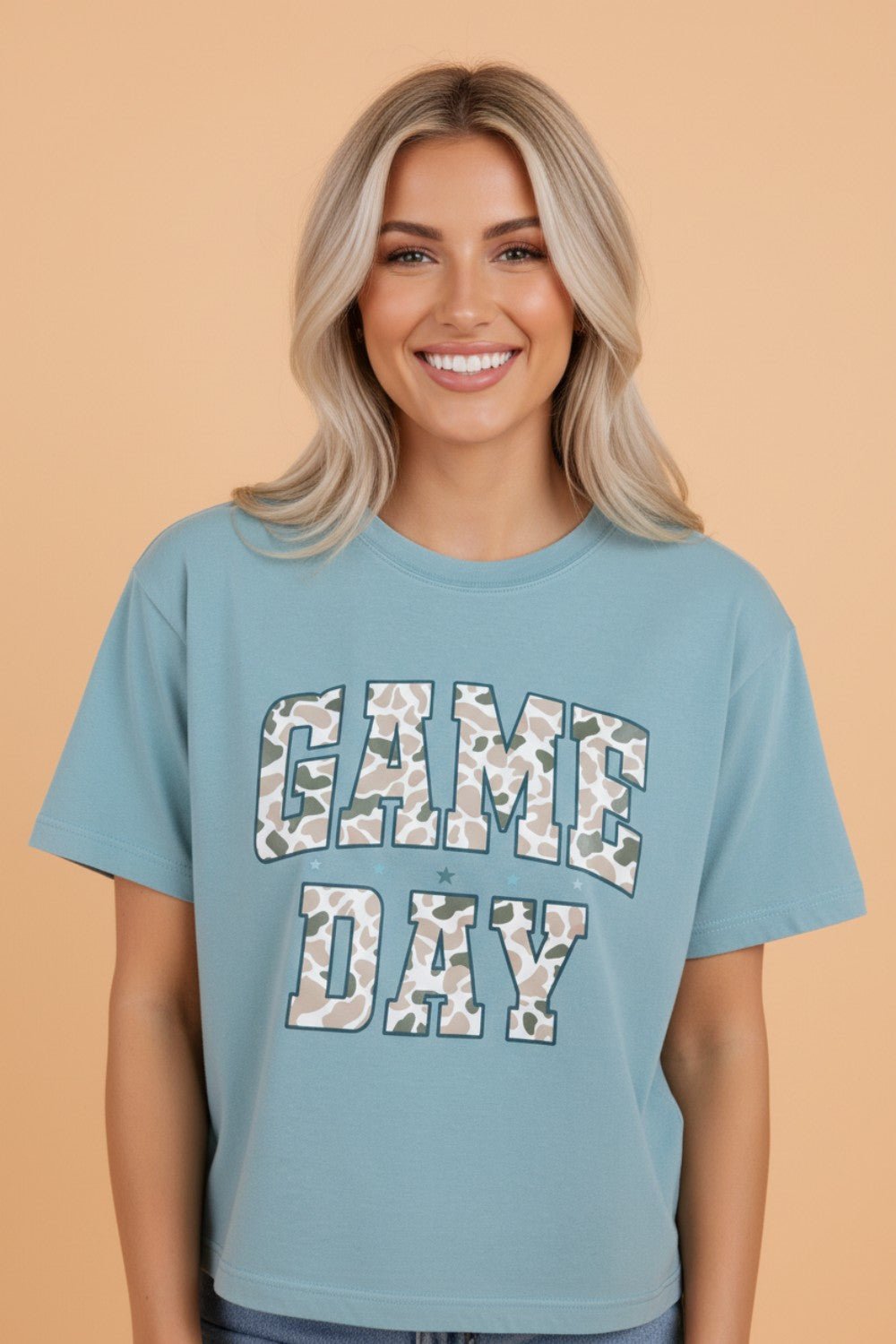 Camo Game Day Short Sleeve Graphic T-Shirt - Rooted & Reckless Co.
