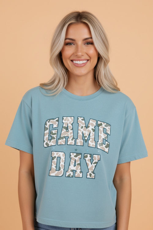 Camo Game Day Short Sleeve Graphic T-Shirt - Rooted & Reckless Co.