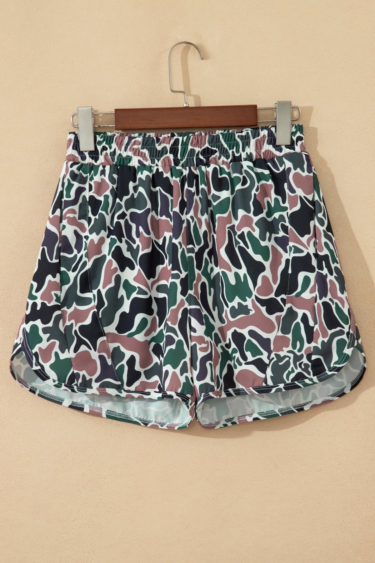 Camo High Waist Lined Athletic Shorts - Rooted & Reckless Co.