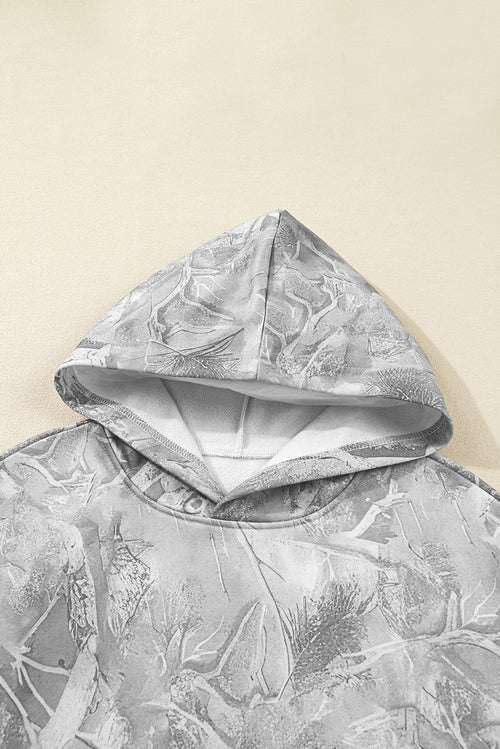 Camo Kangaroo Pocket Drop Shoulder Hoodie - Rooted & Reckless Co.