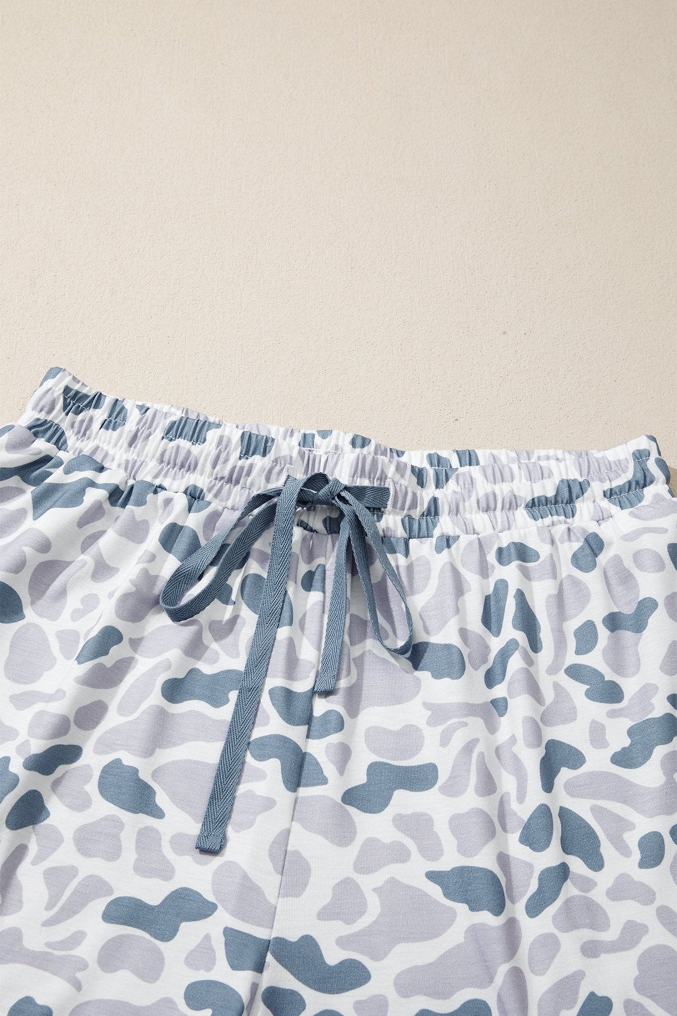 Camo Lapel Shirt & Drawstring Shorts Pajama Set - Rooted & Reckless Co.