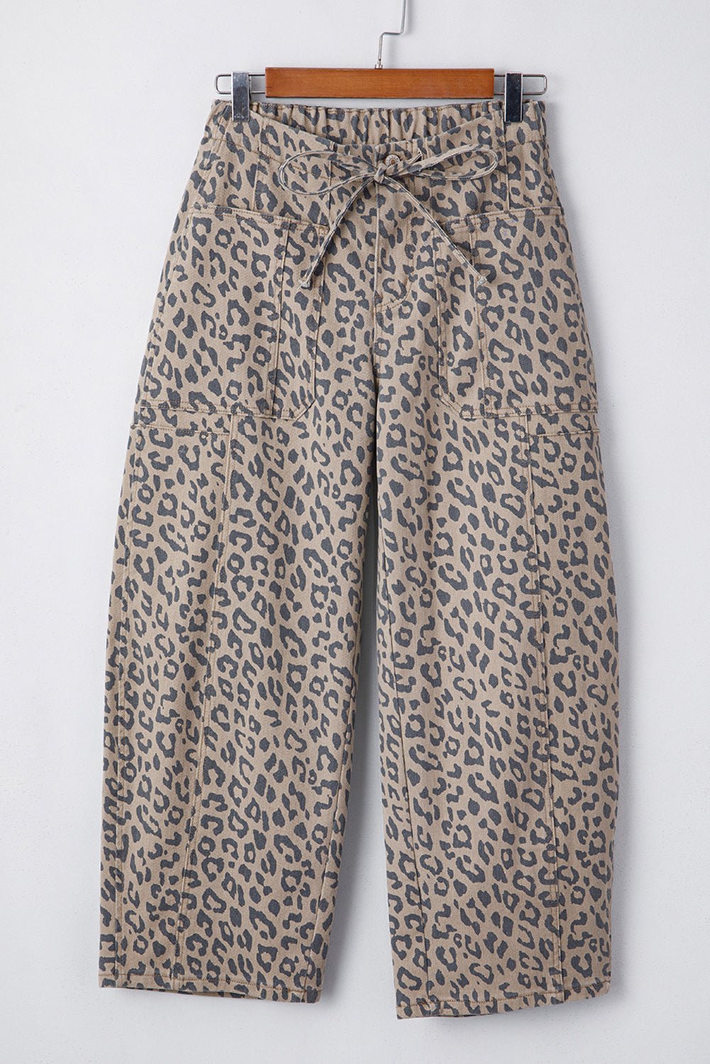 Camo & Leopard Denim Drawstring Waist Barrel Jeans - Rooted & Reckless Co.