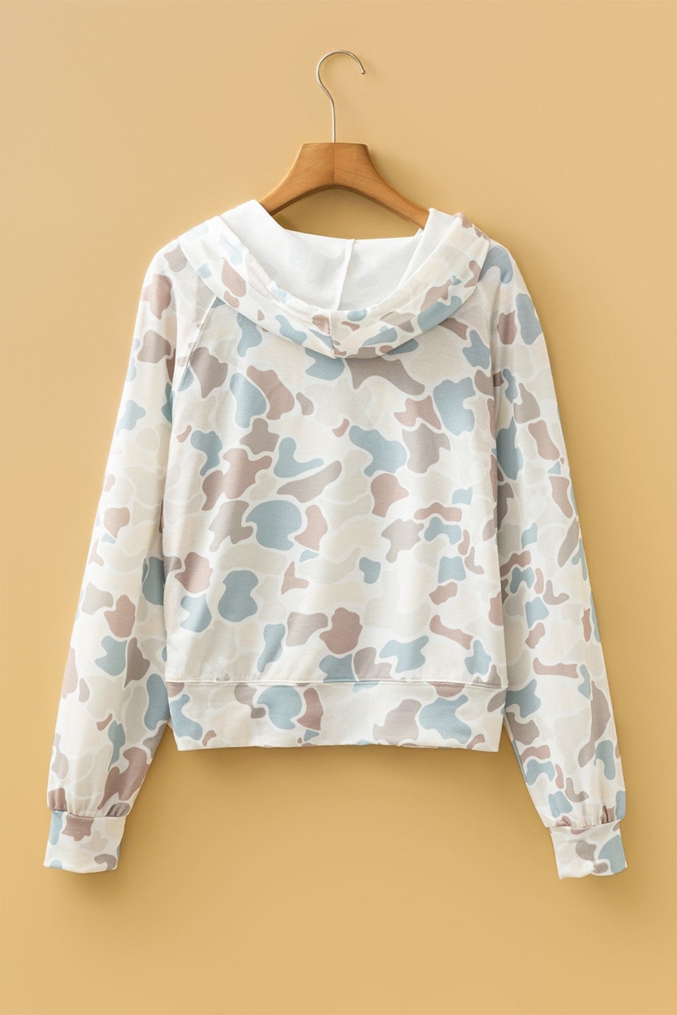 Camo Long Sleeve Hooded Pullover Top - Rooted & Reckless Co.