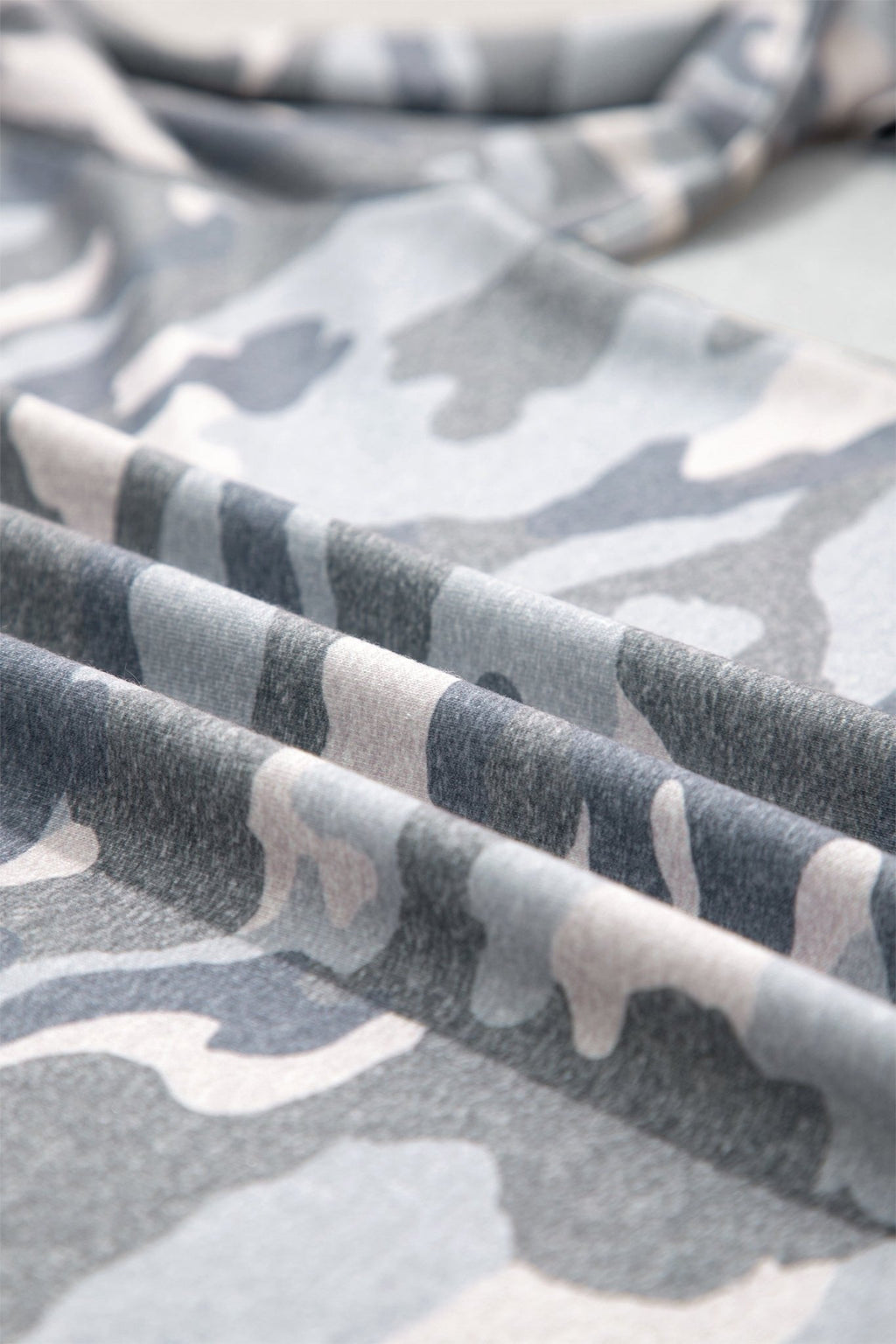 Camo Long Sleeve Round Neck Shift Pullover Top - Rooted & Reckless Co.