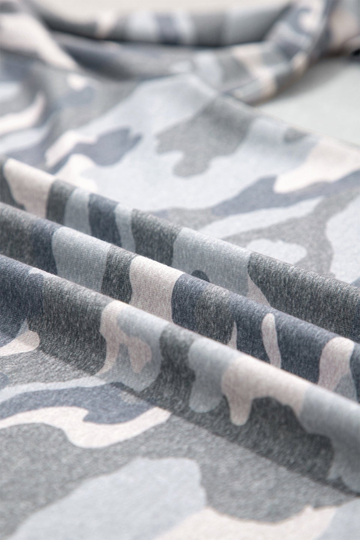 Camo Long Sleeve Round Neck Shift Pullover Top - Rooted & Reckless Co.