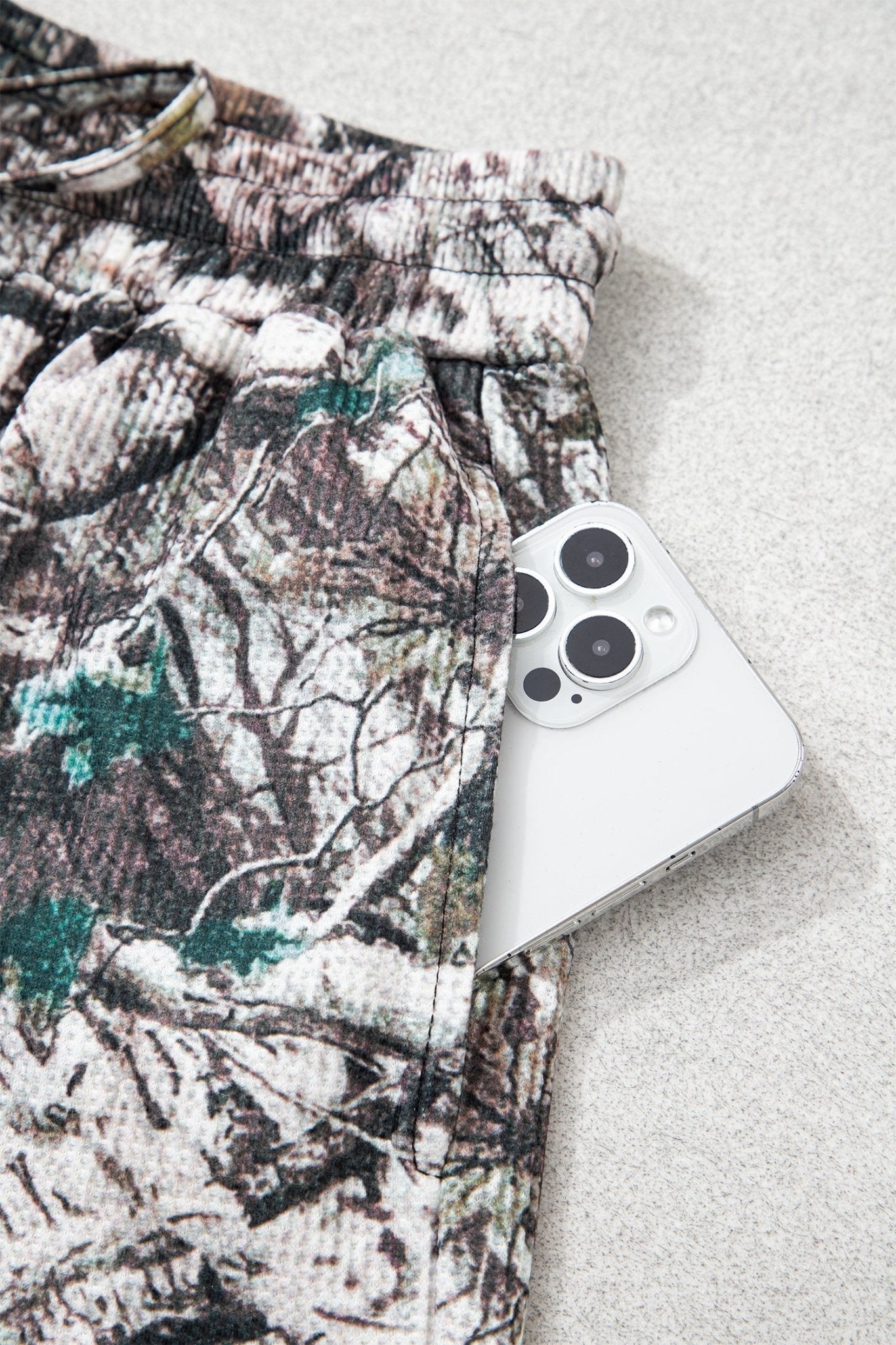 Camo Long Sleeve Top & Elastic Waist Shorts Set - Rooted & Reckless Co.