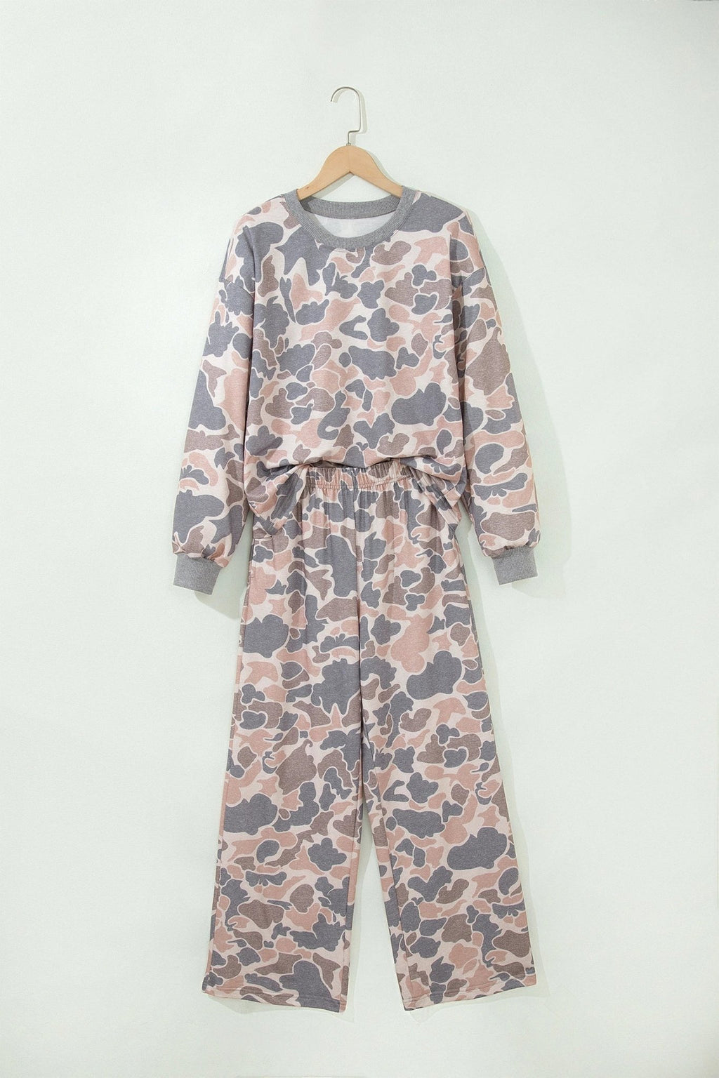 Camo Long Sleeve Top & Loose Pants Set - Rooted & Reckless Co.