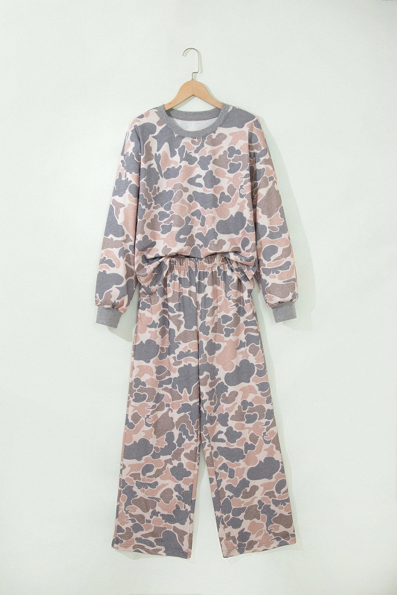 Camo Long Sleeve Top & Loose Pants Set - Rooted & Reckless Co.