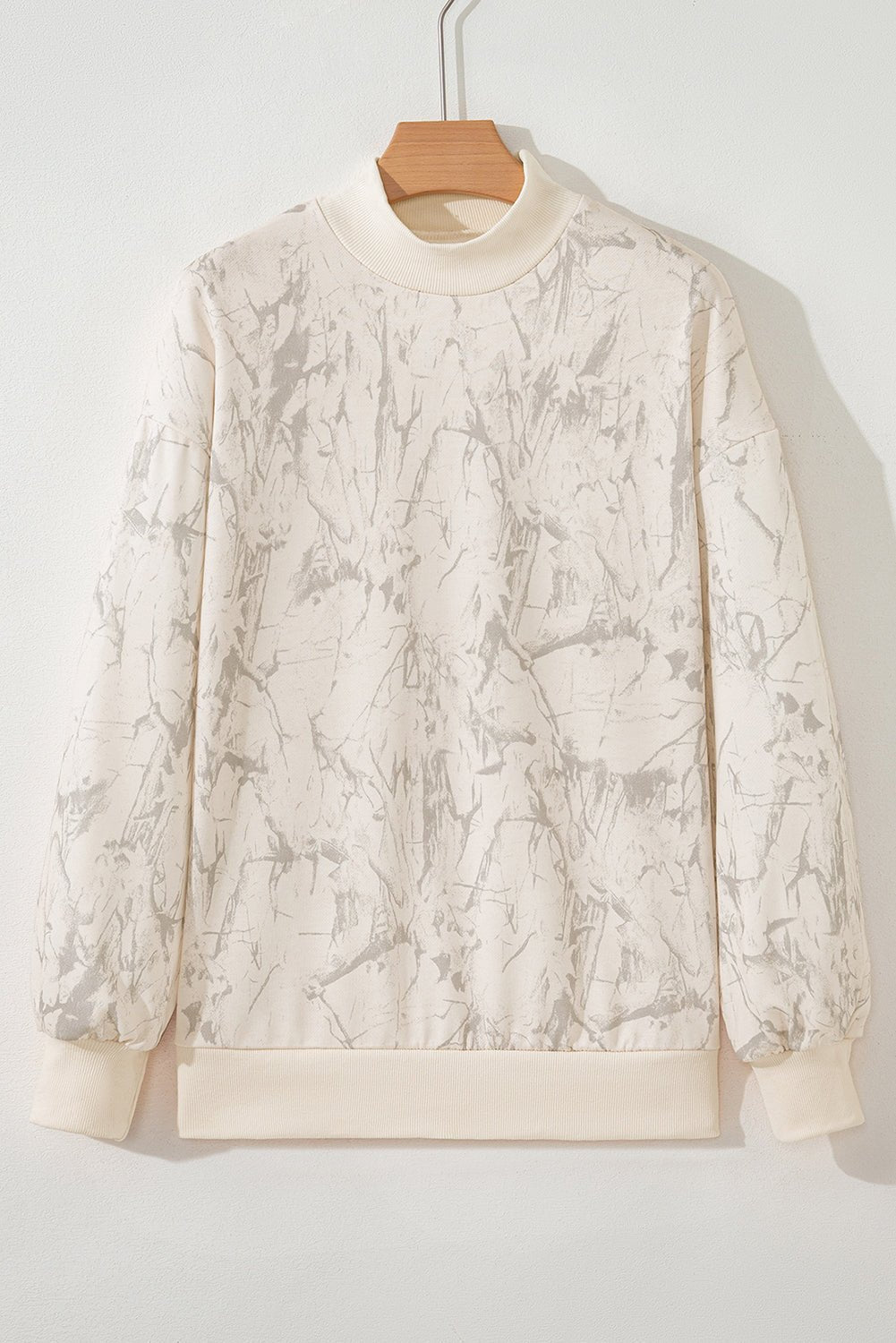 Camo Mock Neck Baggy Sweatshirt - Rooted & Reckless Co.