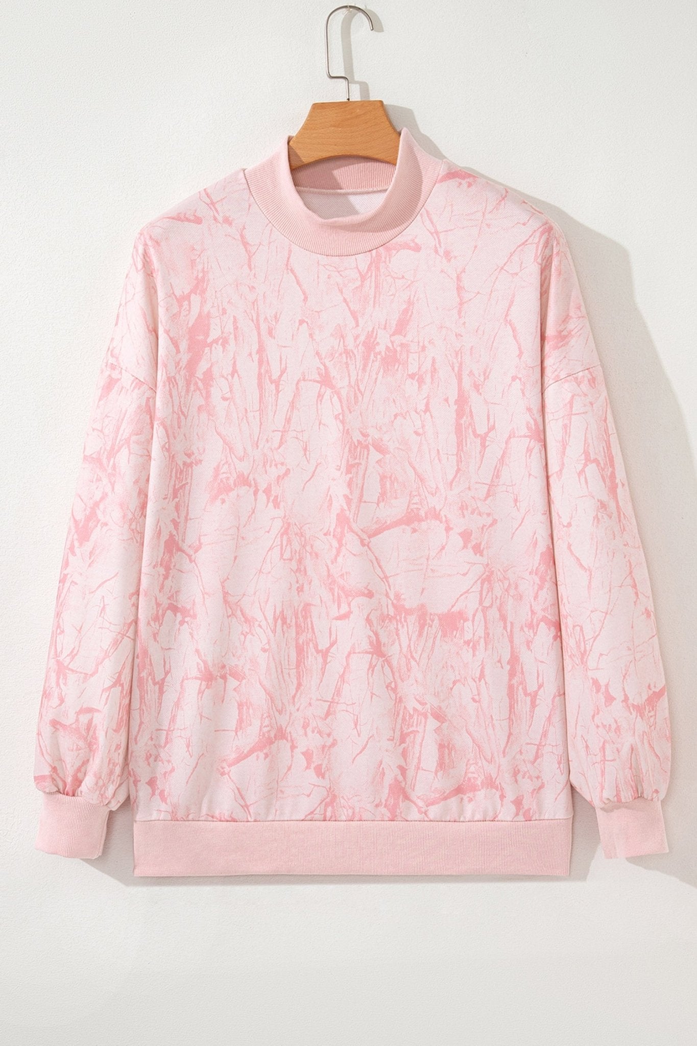 Camo Mock Neck Baggy Sweatshirt - Rooted & Reckless Co.