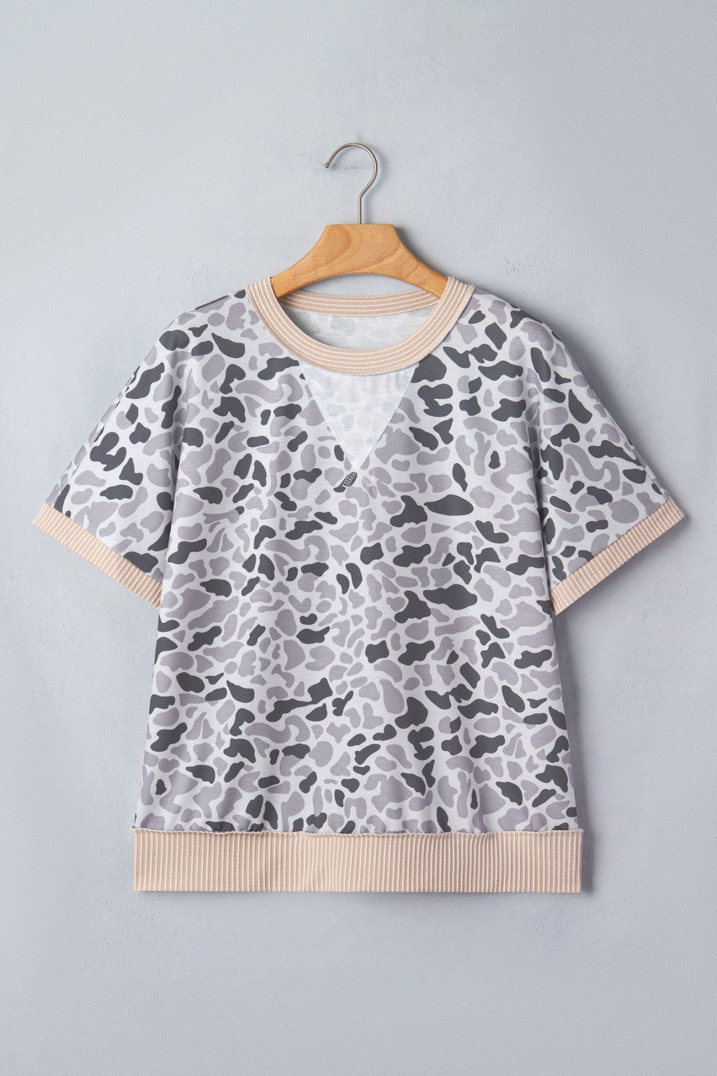Camo Patchwork Corded Knit Short Sleeve T-Shirt - Rooted & Reckless Co.