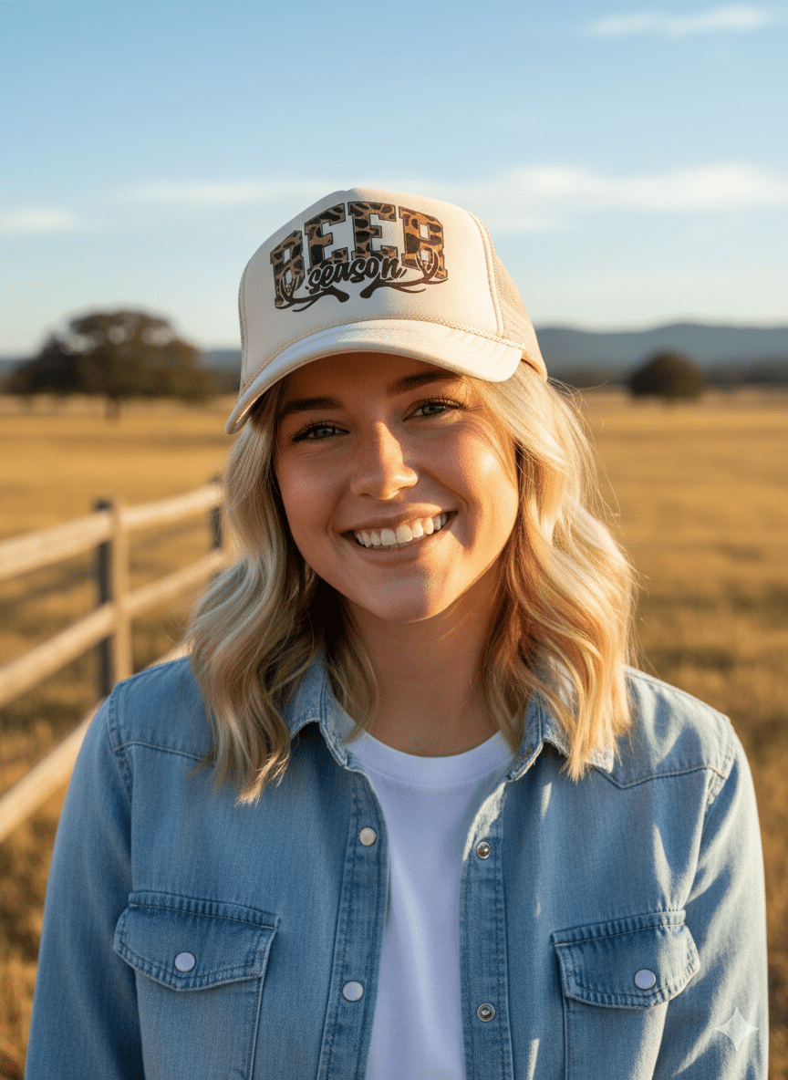 Camo Print Beer Season Trucker Hat - Rooted & Reckless Co.