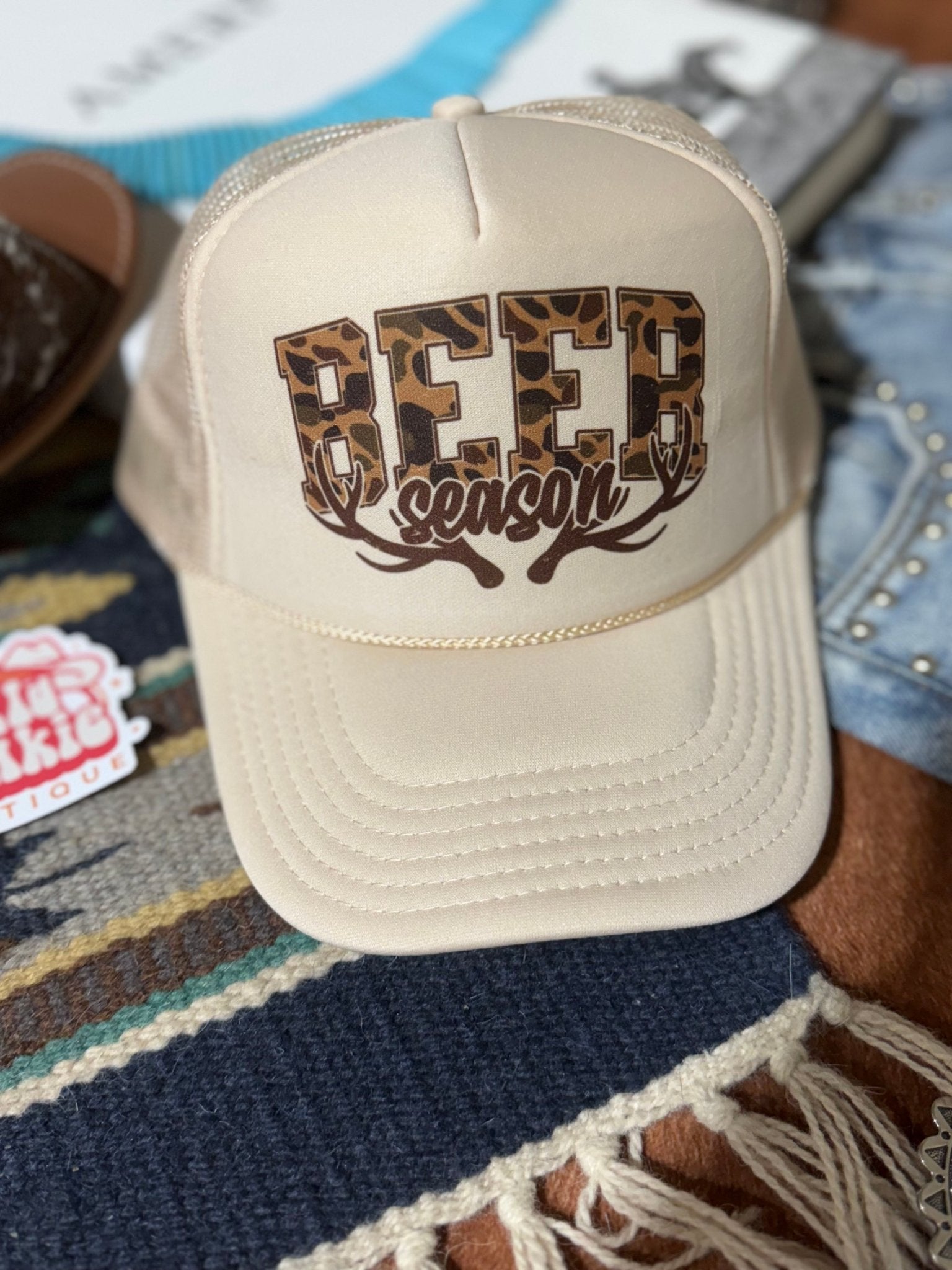Camo Print Beer Season Trucker Hat - Rooted & Reckless Co.