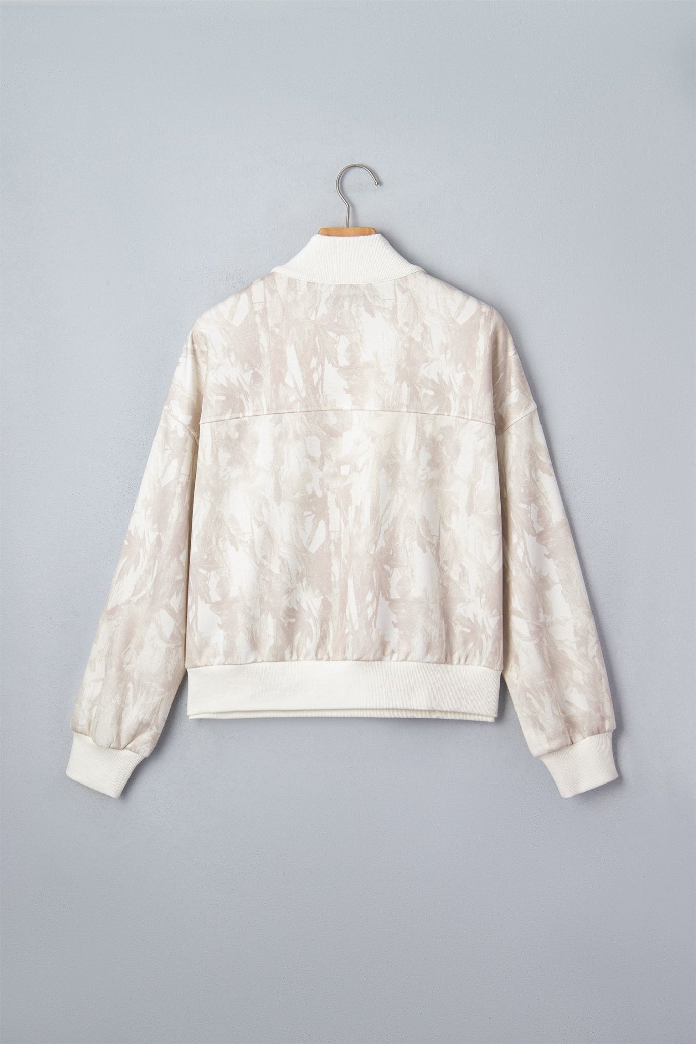 Camo Quarter-Zip Drop Shoulder Long Sleeve Sweatshirt - Rooted & Reckless Co.